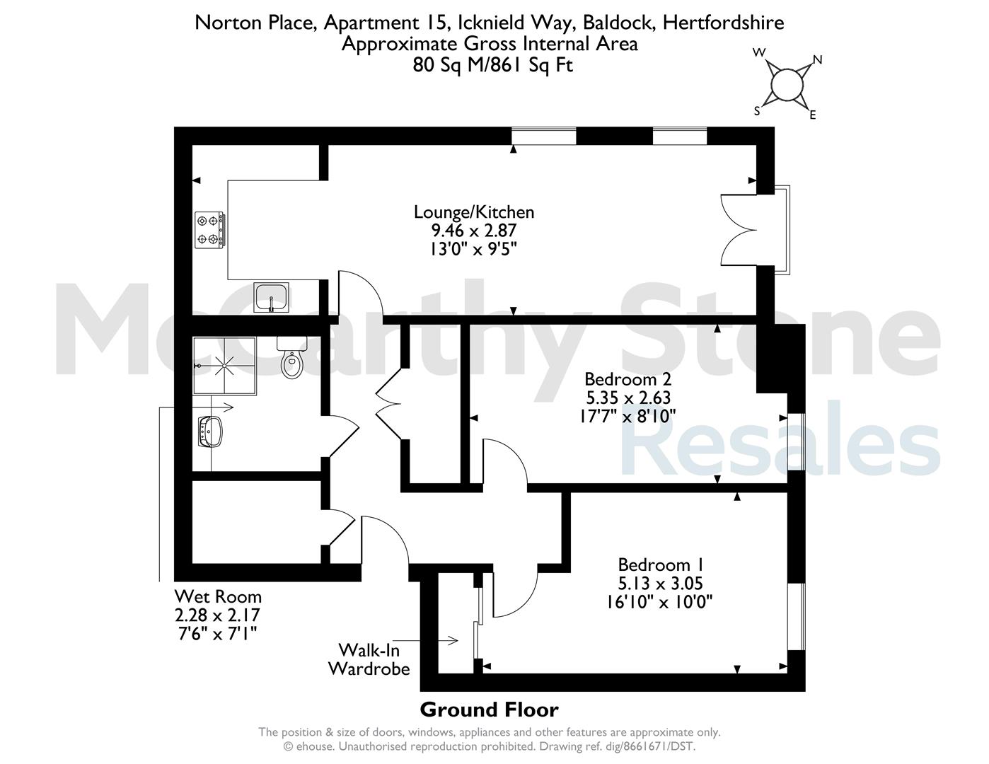 15 Norton Place, Icknield Way, Baldock floorplan