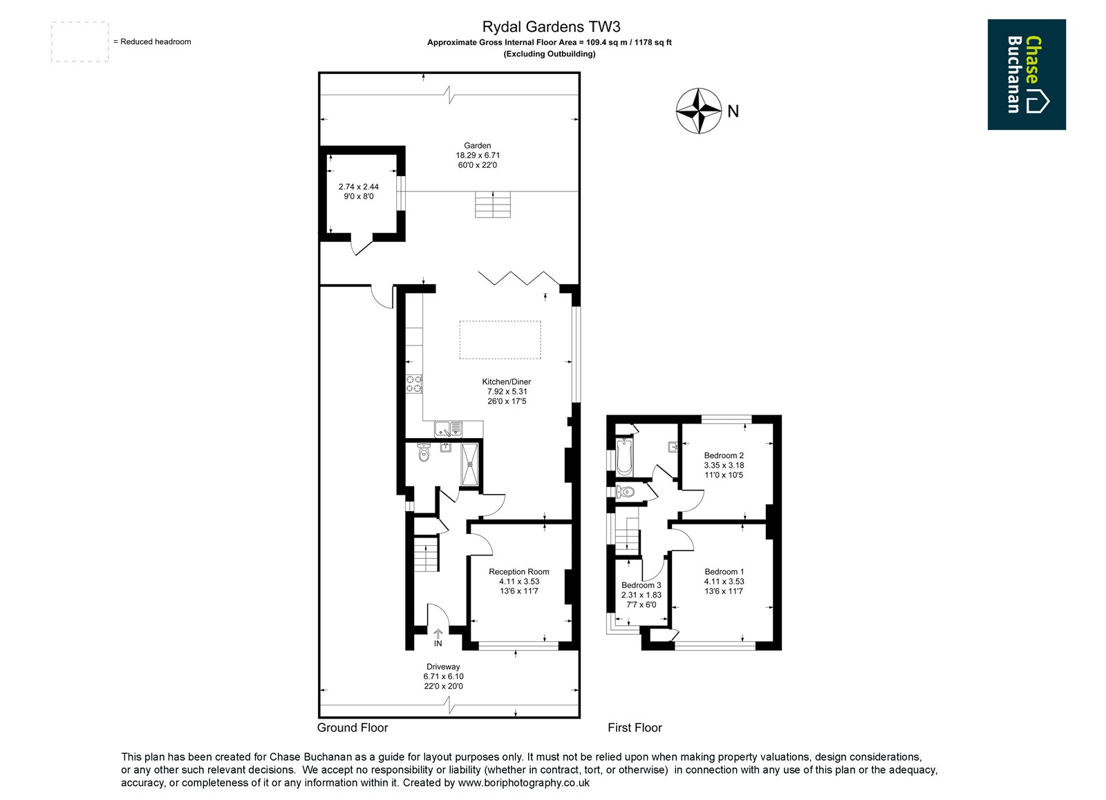 60, Rydal Gardens, Whitton floorplan