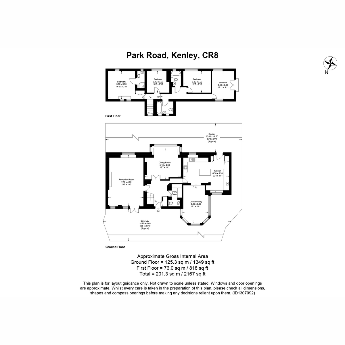 Flat The Old Coach House, 21, Park Road, Kenley floorplan
