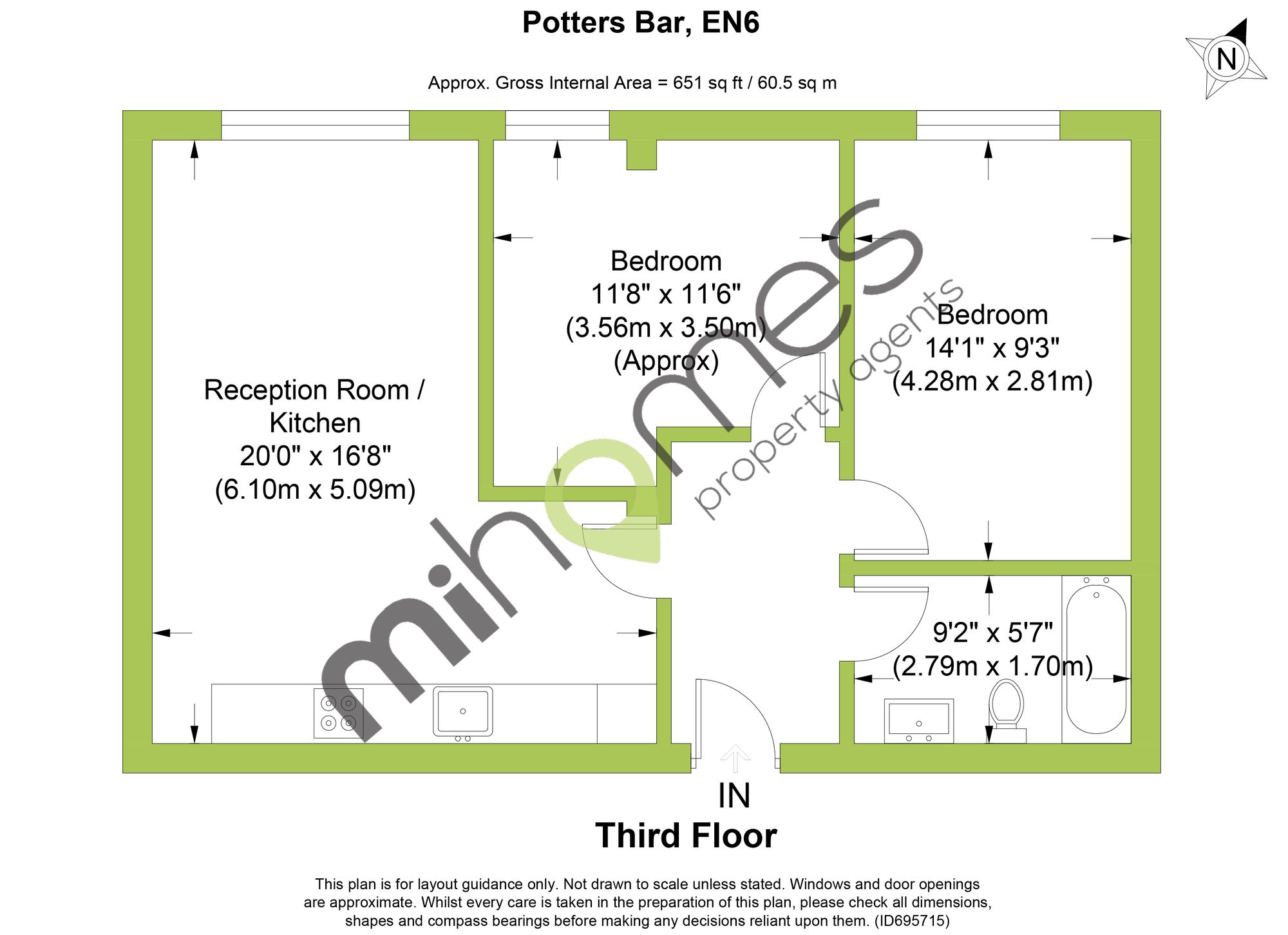 Flat 82, Key Point, High Street, Key Point, Potters Bar floorplan