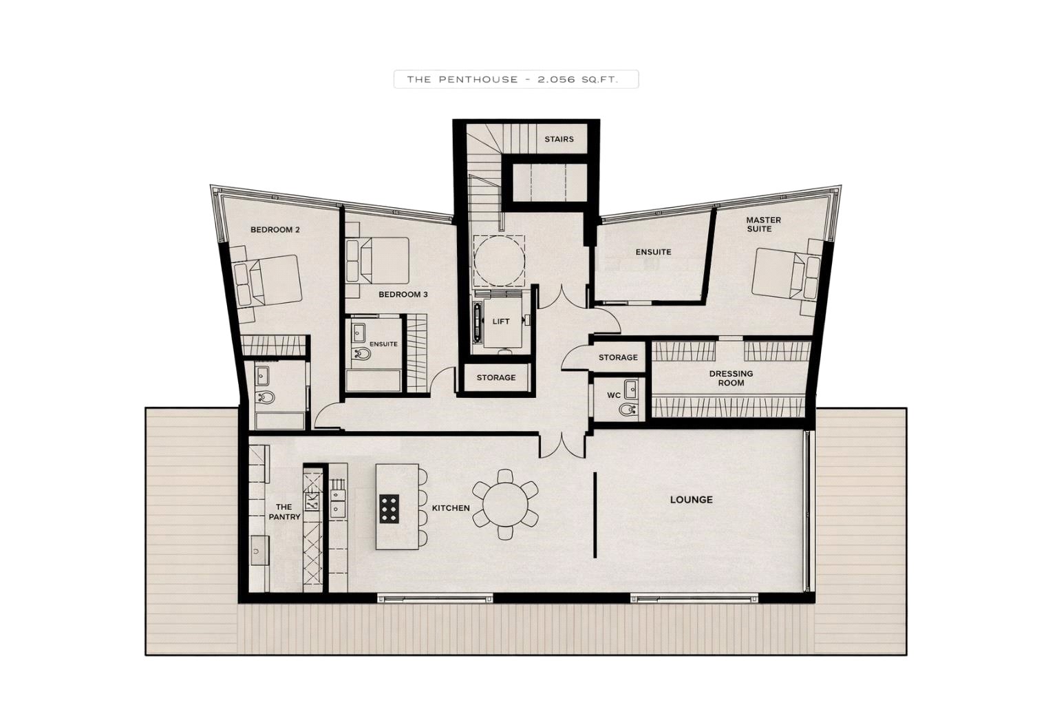 Penthouse Percorso, 11, Martello Road South, Poole floorplan