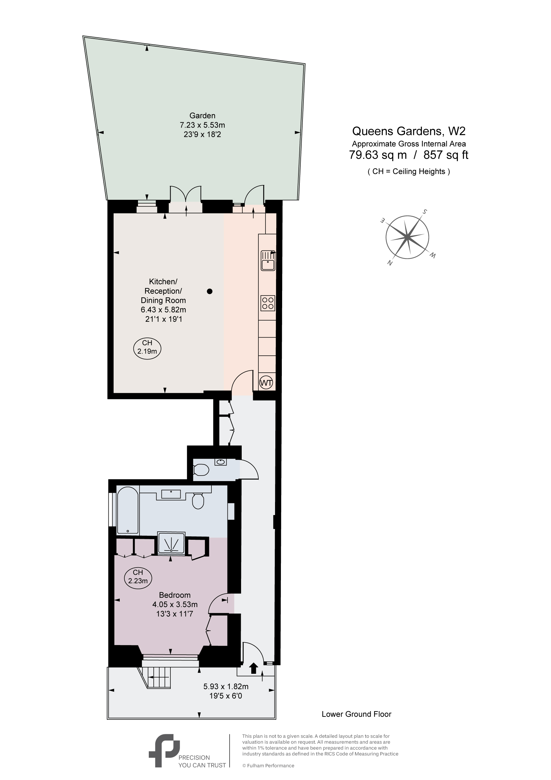 Flat A, 37, Queens Gardens, London floorplan