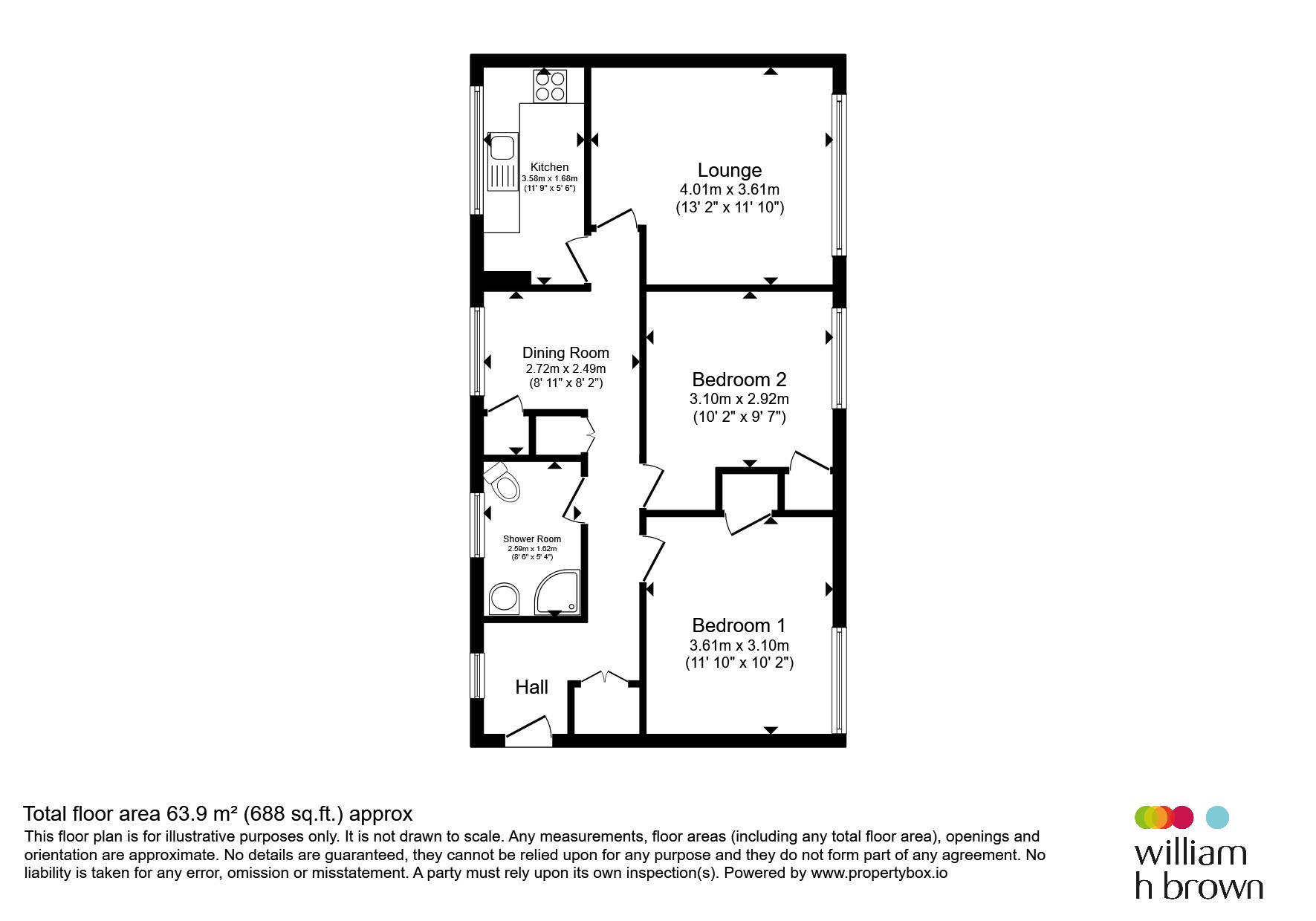 2, Kenilworth Court Flats, Kenilworth Road, Wigston floorplan
