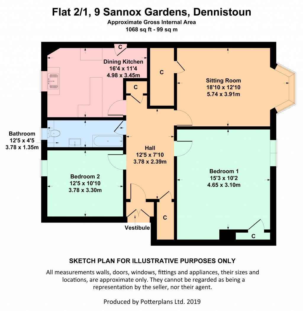 2 Bedrooms Flat for sale in 9 Sannox Gardens, Dennistoun G31