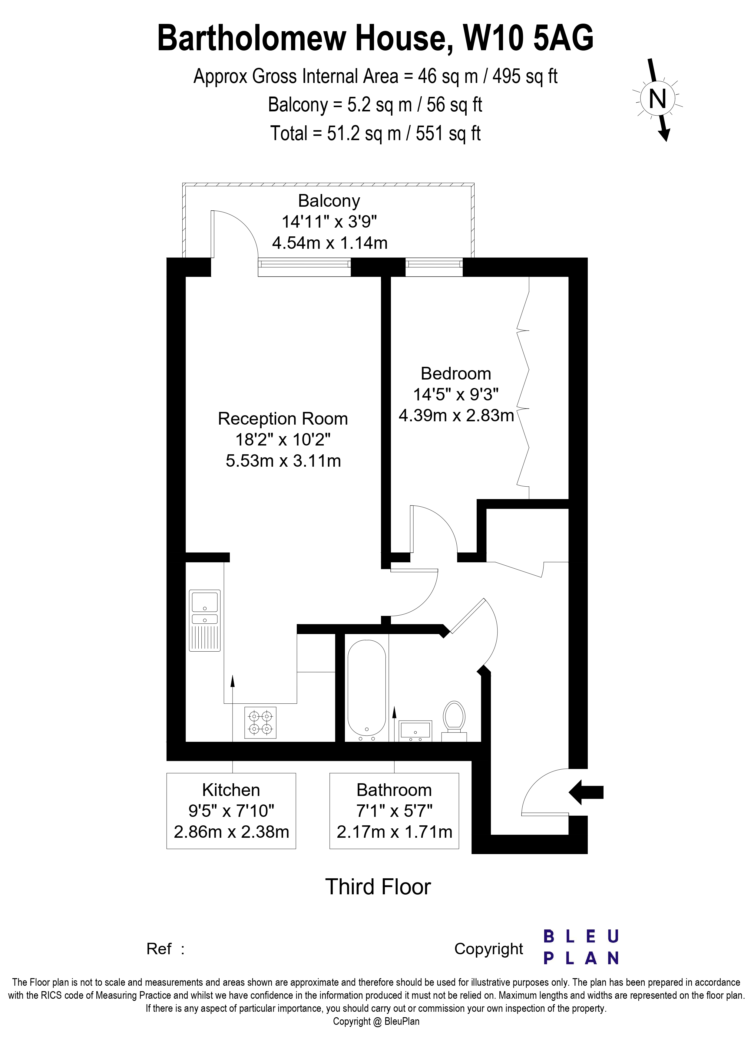 Flat 20, Bartholomew House, 4, Southern Row, UK floorplan