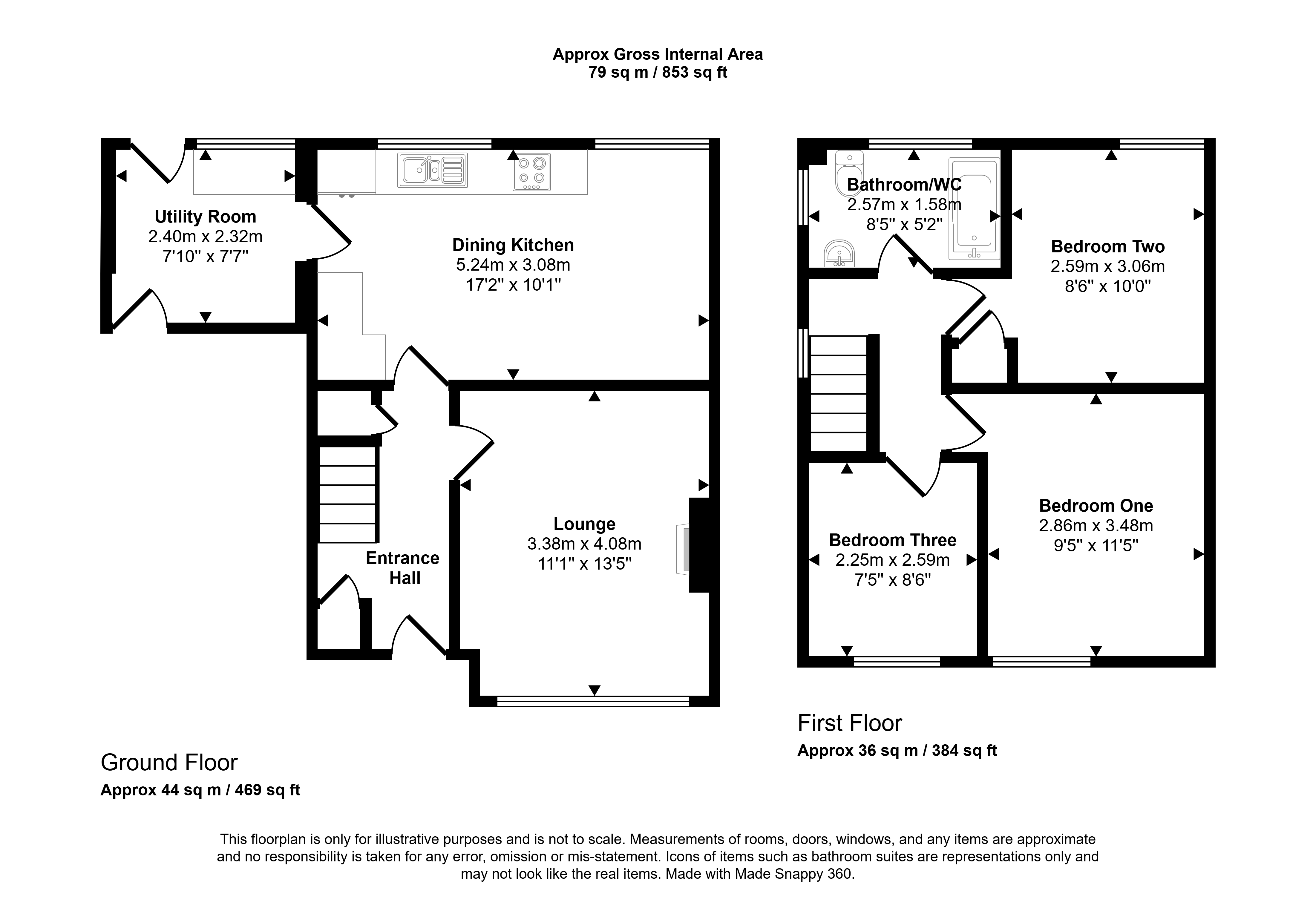 25, Windermere Close, Cramlington floorplan