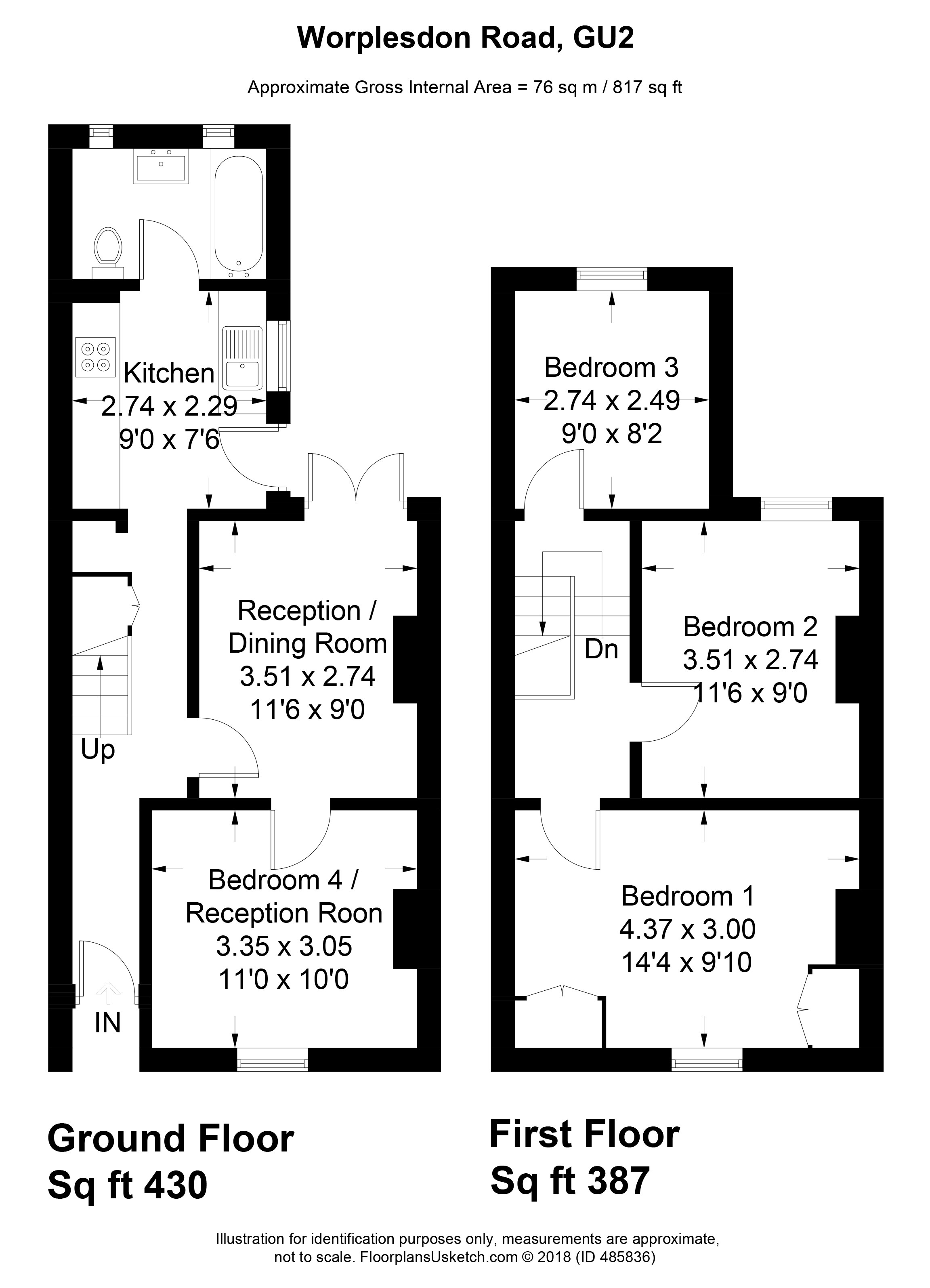 4 Bedrooms Terraced house to rent in Worplesdon Road, Guildford GU2