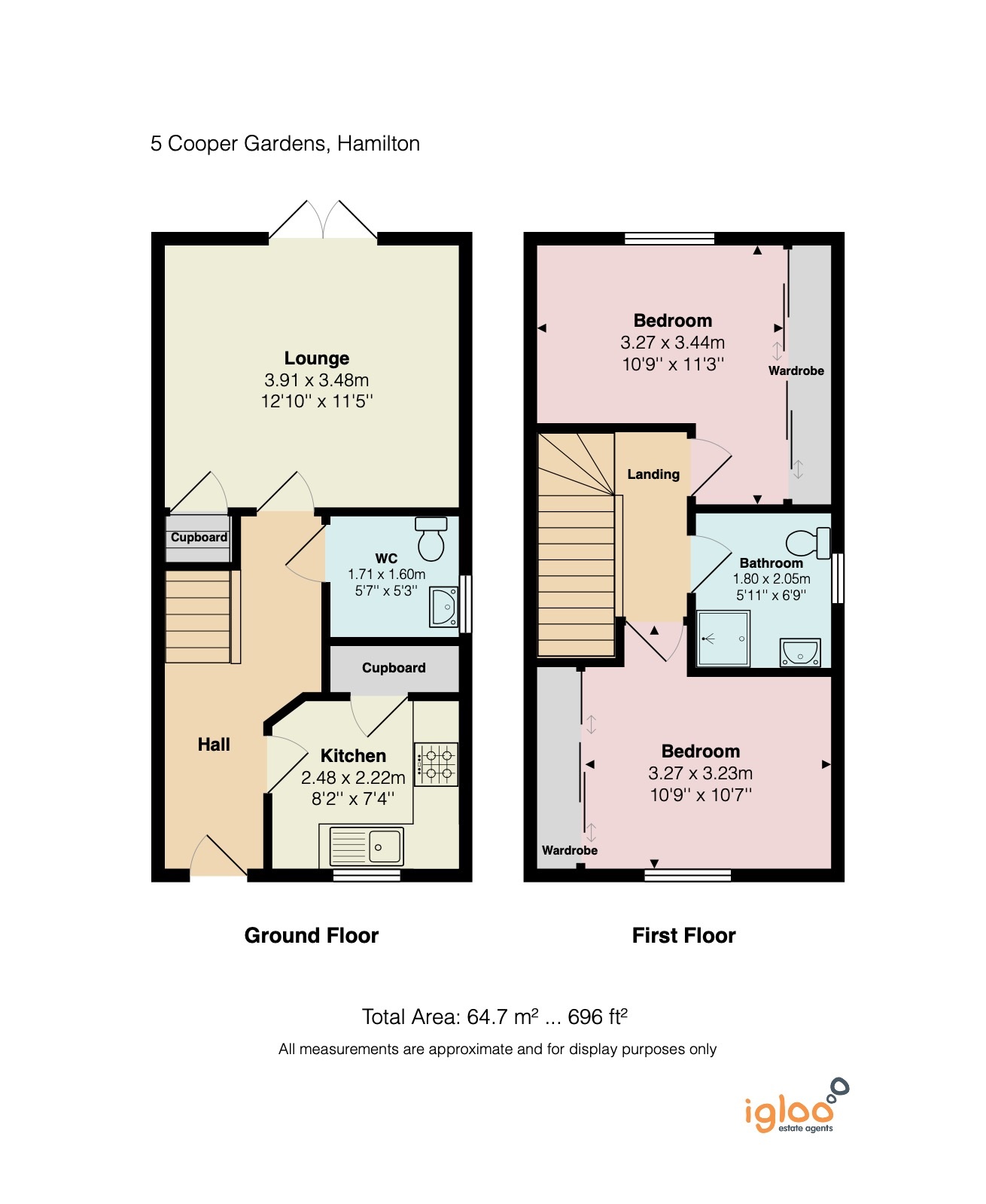 Cooper Gardens, Ferniegair, Hamilton ML3, 2 bedroom end terrace house