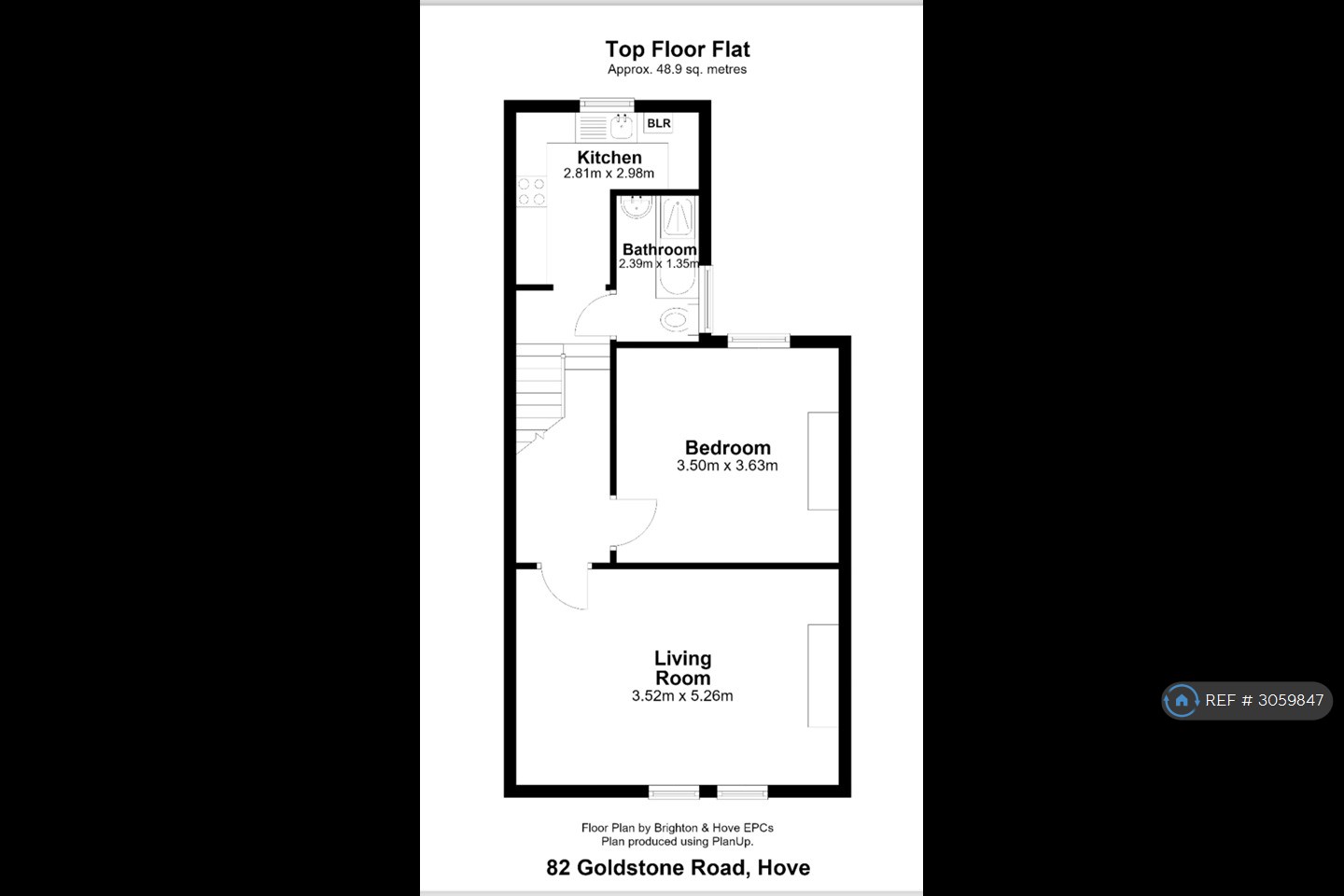 Top Flat, Goldstone Road, Hove floorplan