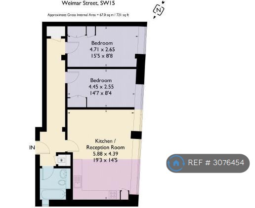 Flat, Weimar Street, Putney floorplan