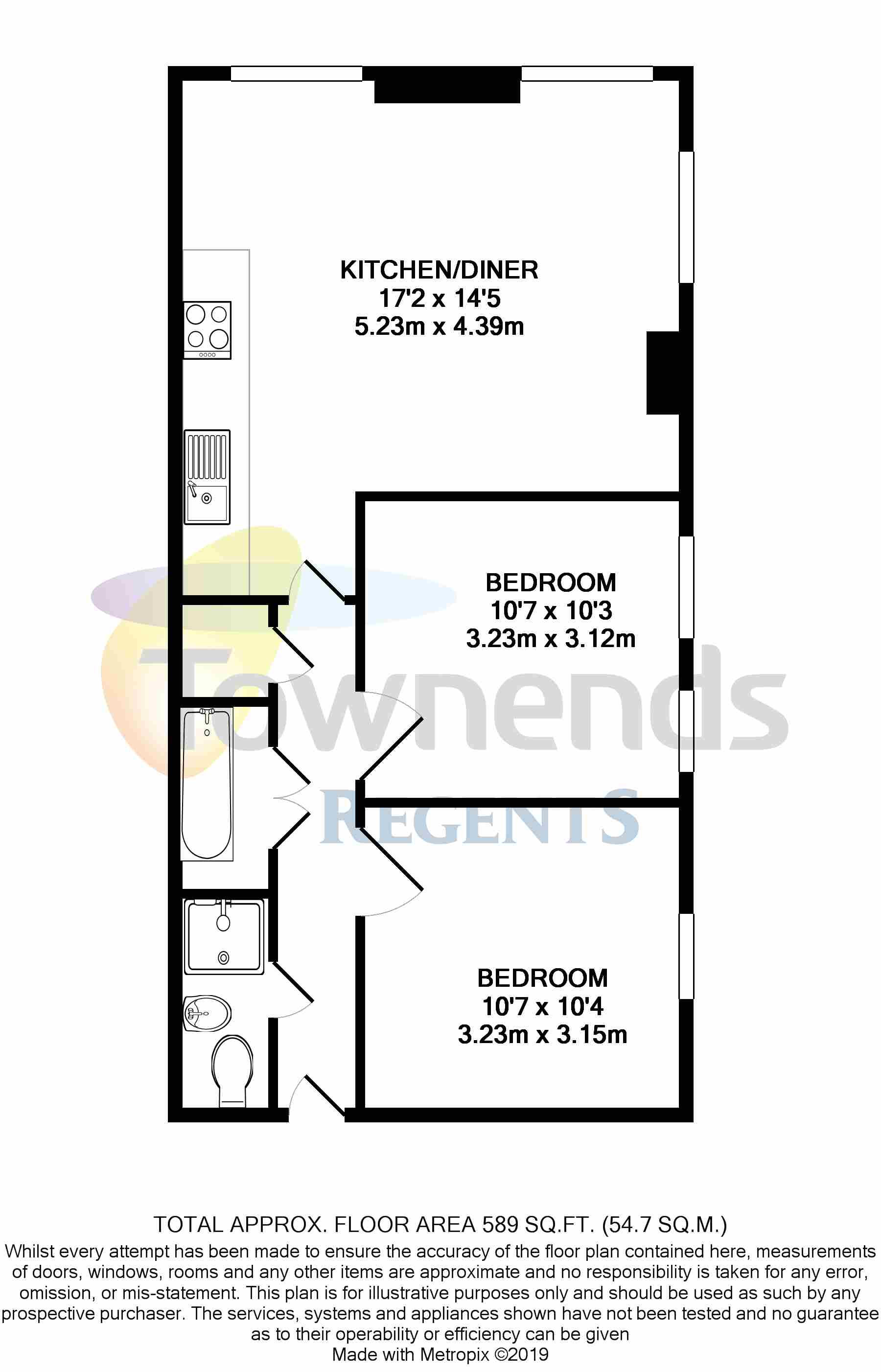 2 Bedrooms Flat to rent in Goldsworth Road, Woking, Surrey GU21