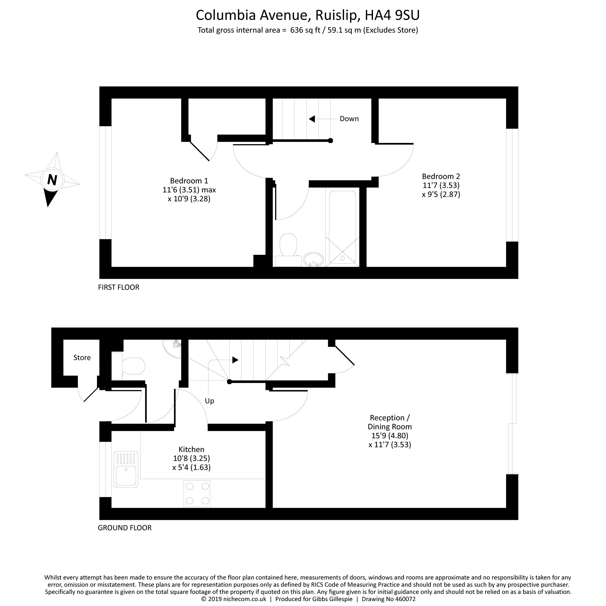 2 Bedrooms Terraced house for sale in Columbia Avenue, Eastcote, Middlesex HA4