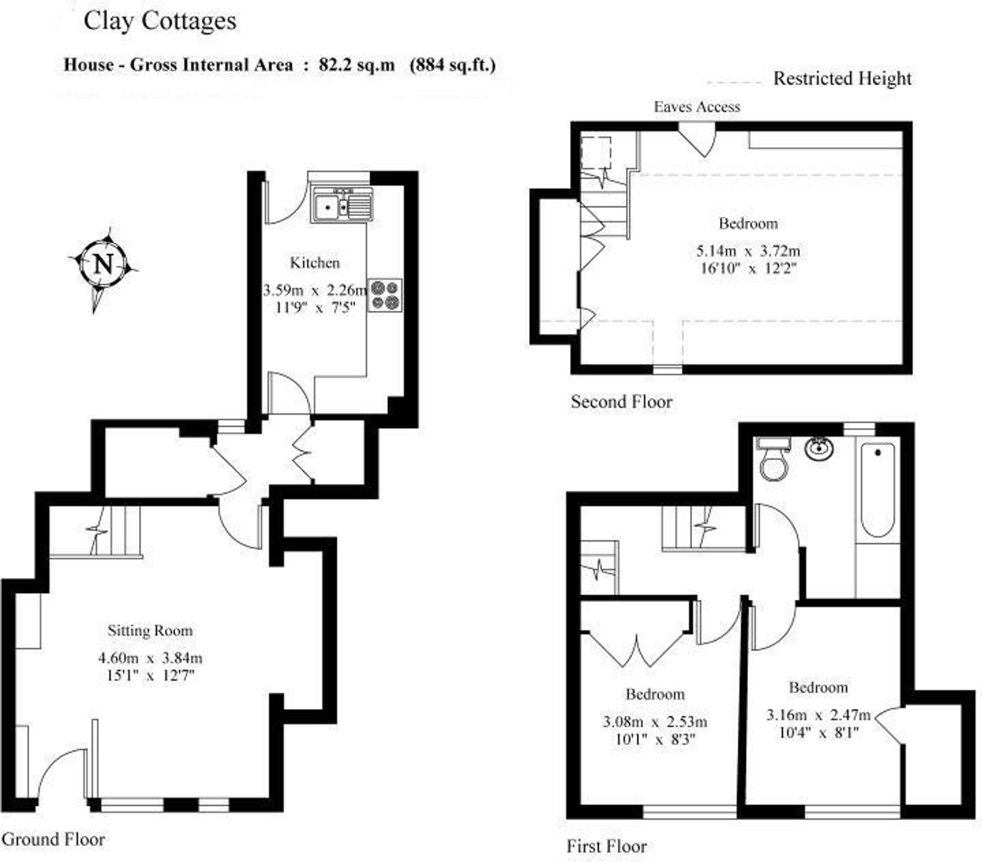 4 Clay Cottages Clayhill, Cranbrook floorplan