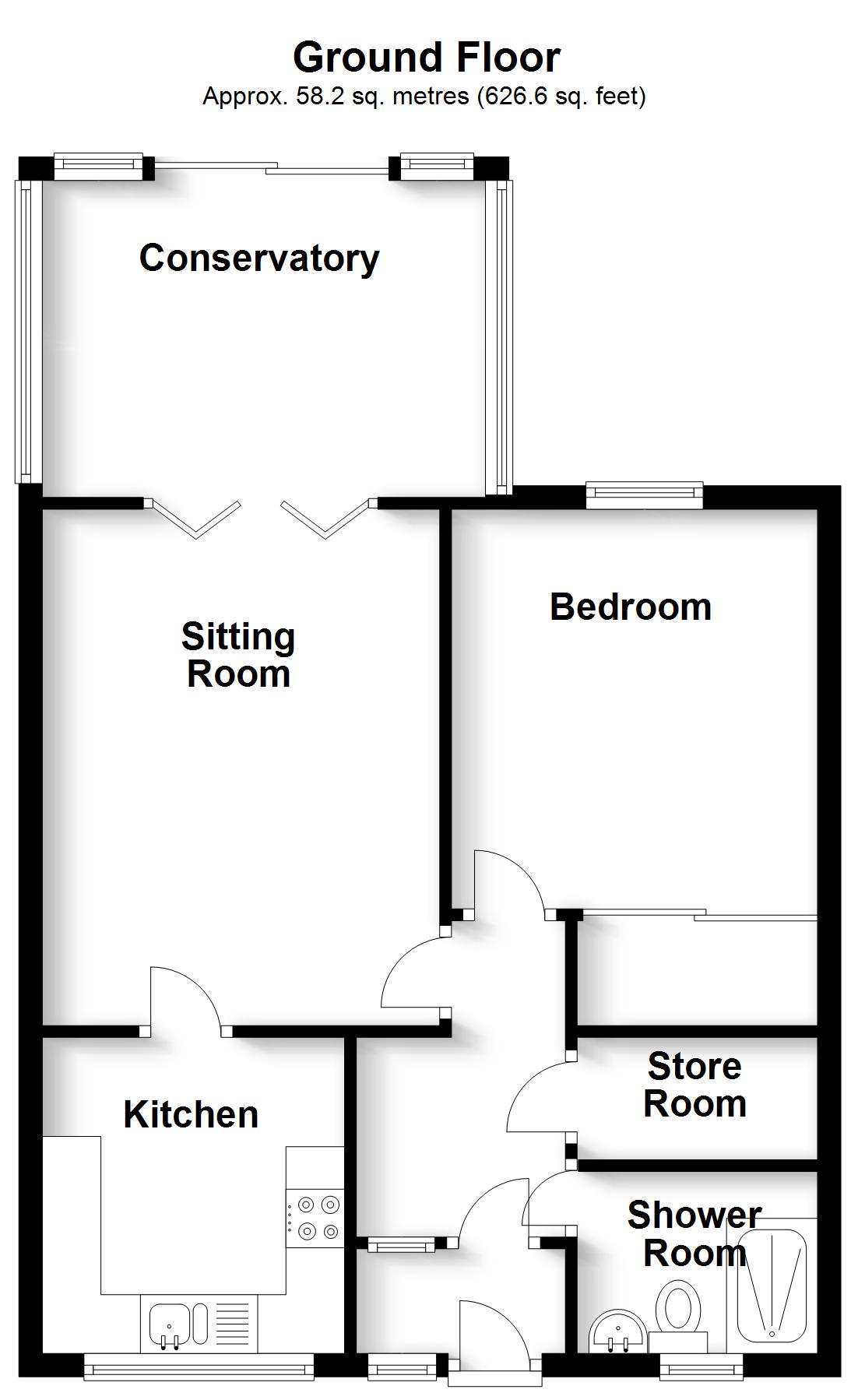 Great Close, Barton, Cambridge CB23, 1 bedroom terraced bungalow for