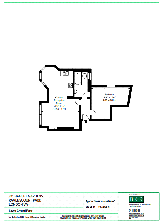 1 Bedrooms Flat to rent in Hamlet Gardens, London W6