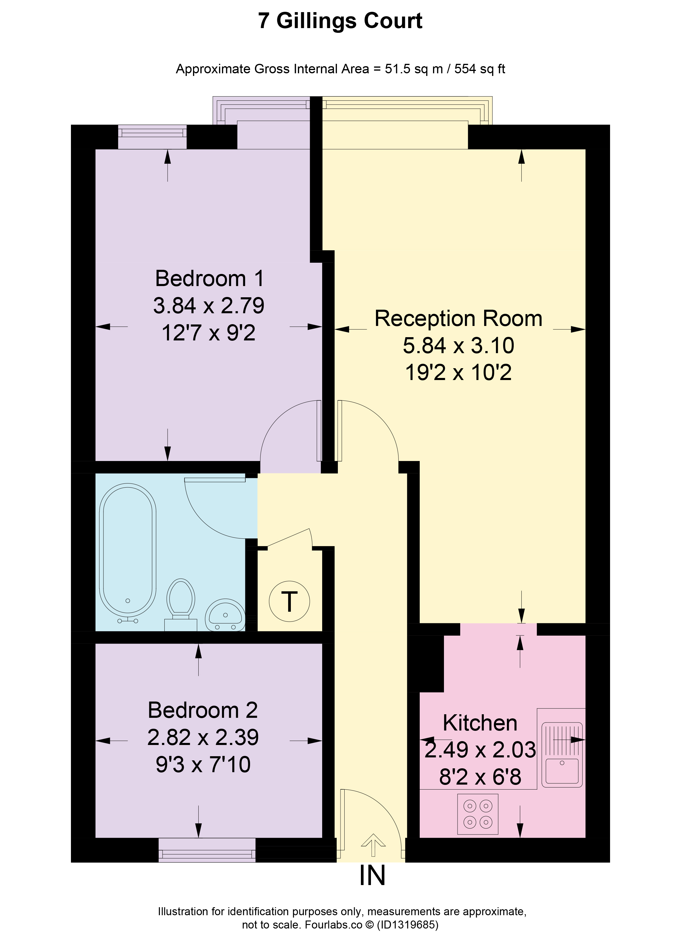 Flat 7,, Gillings Court, High Barnet floorplan