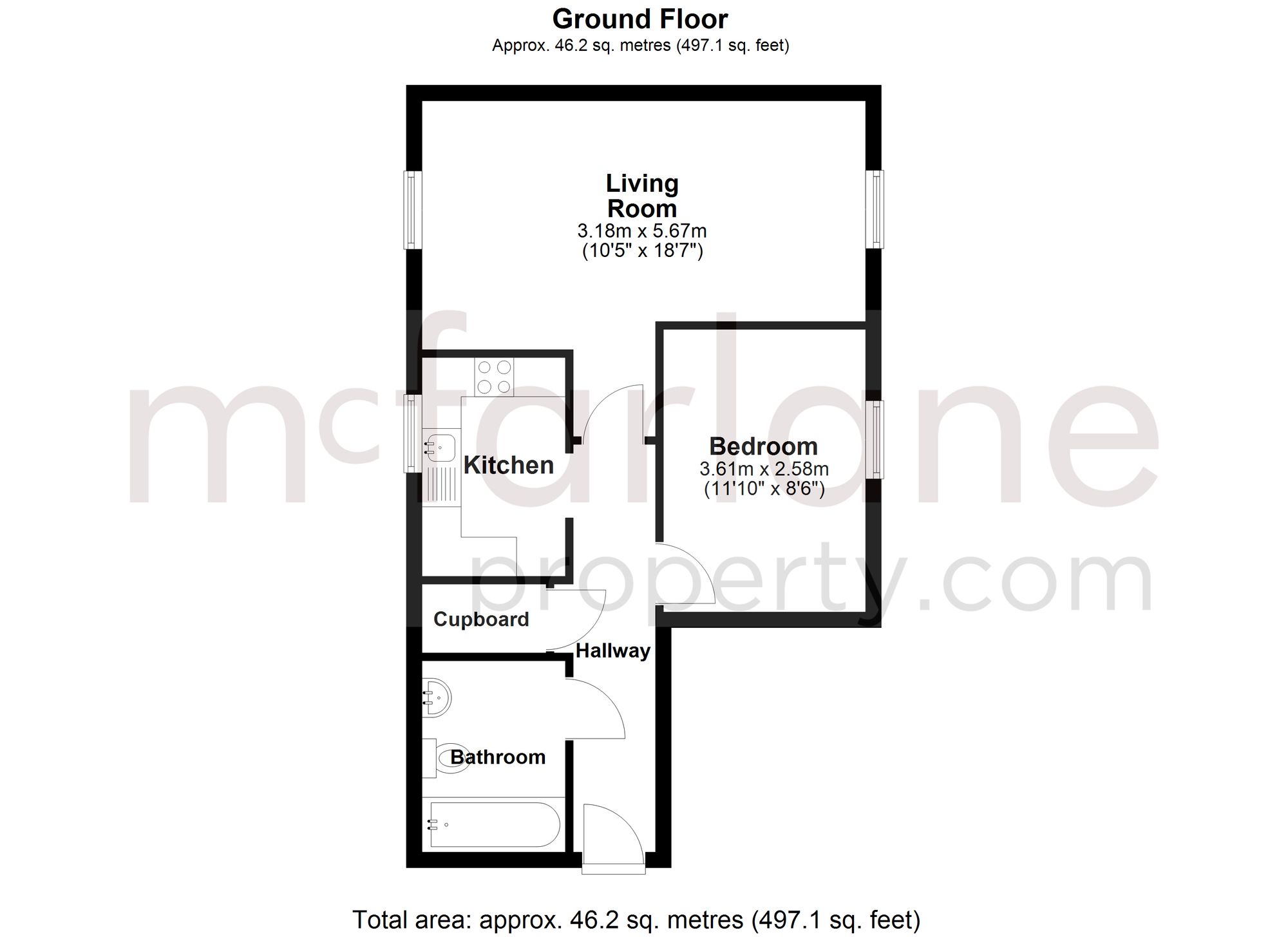 Flat 1, 24 Frankel Avenue, Swindon floorplan