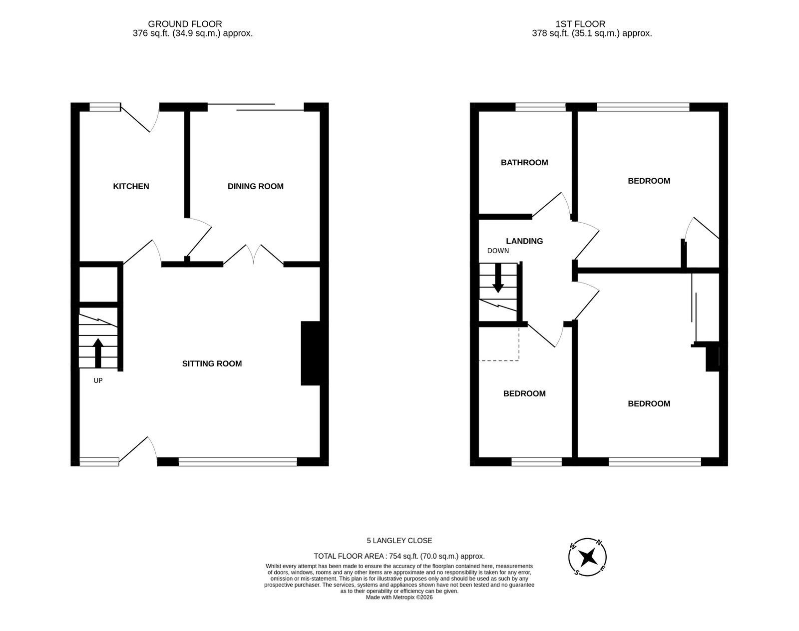 5, Langley Close, Worcester floorplan