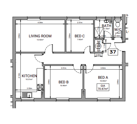 Pearson Square Doctor's Block, Pearson Square, Ipswich floorplan