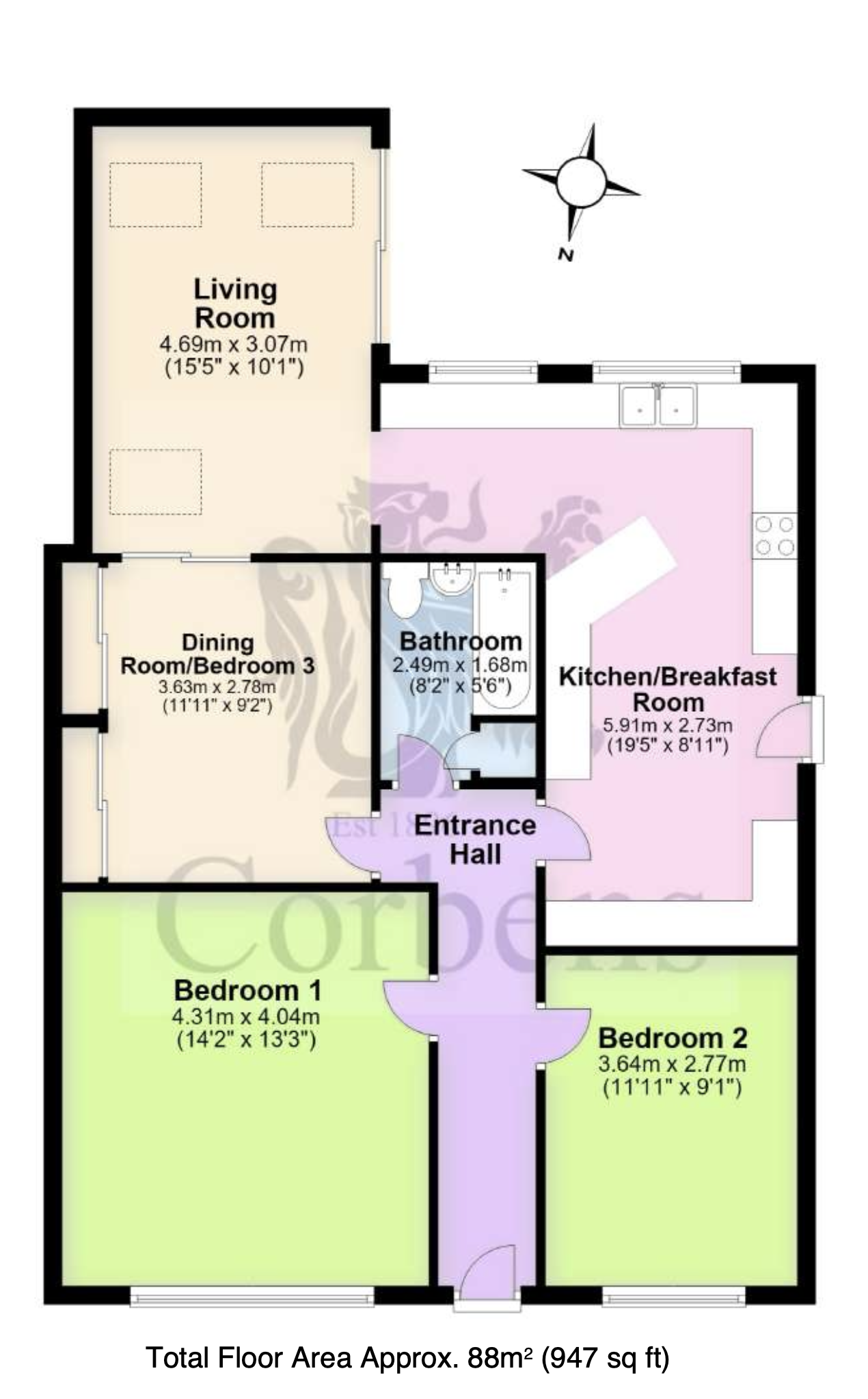 7 Purbeck View, Swanage floorplan