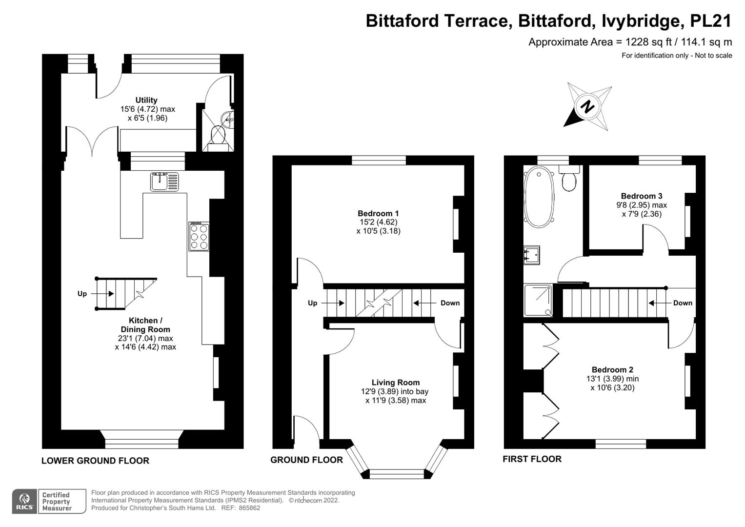 Bittaford Terrace, Bittaford, Ivybridge PL21, 3 bedroom property for