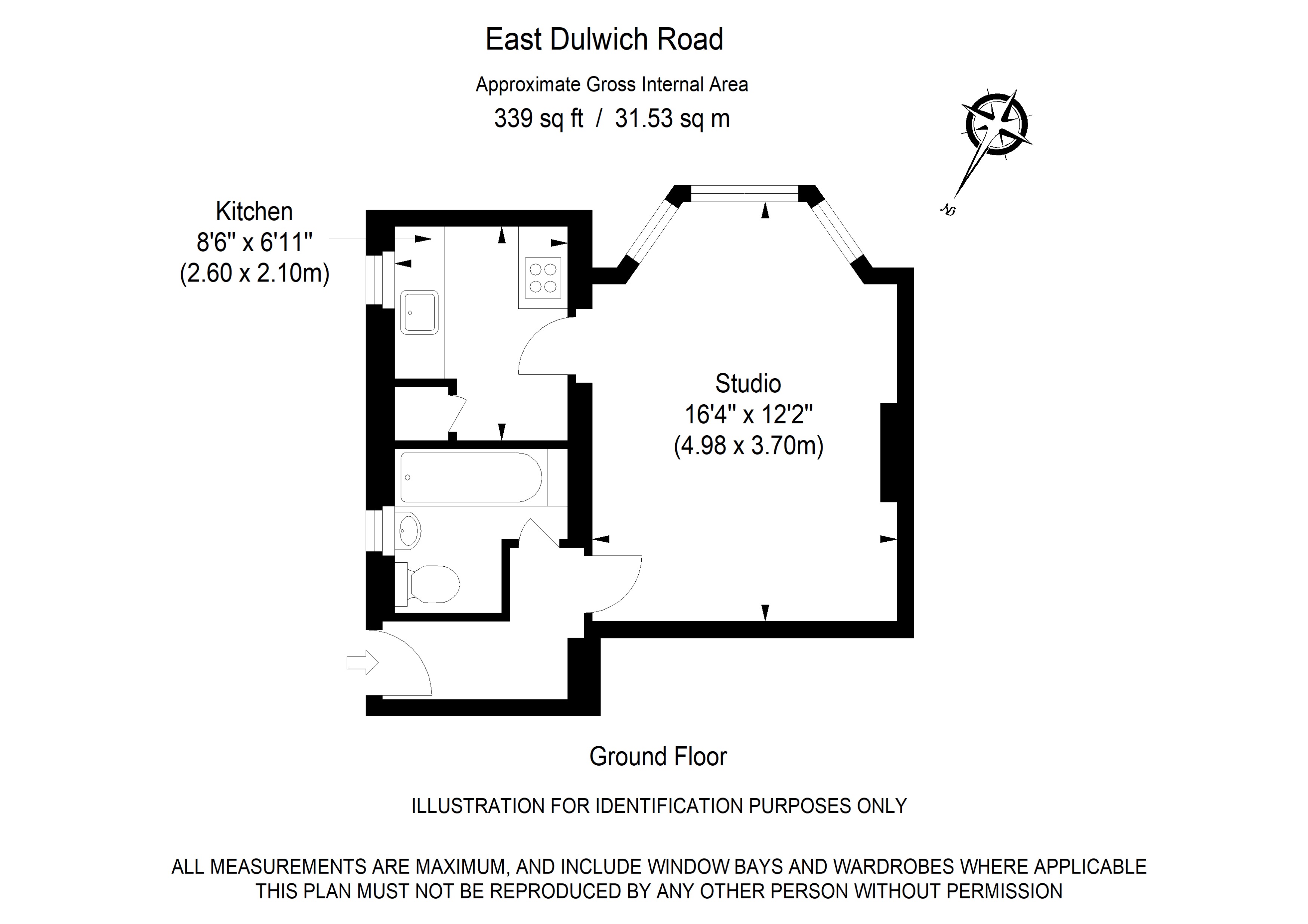 Flat A, 104, East Dulwich Road, London floorplan