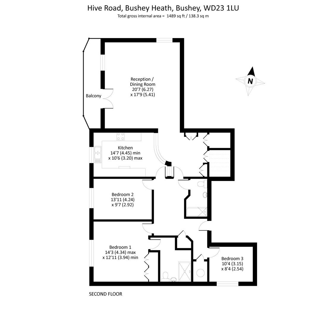 3 Bedrooms Flat for sale in Heath End Court, Hive Road, Bushey Heath, Bushey WD23