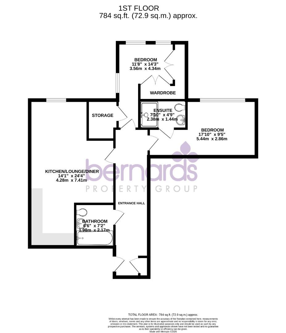 Flat 10 Stokes House, 7, Abbess Way, Waterlooville floorplan