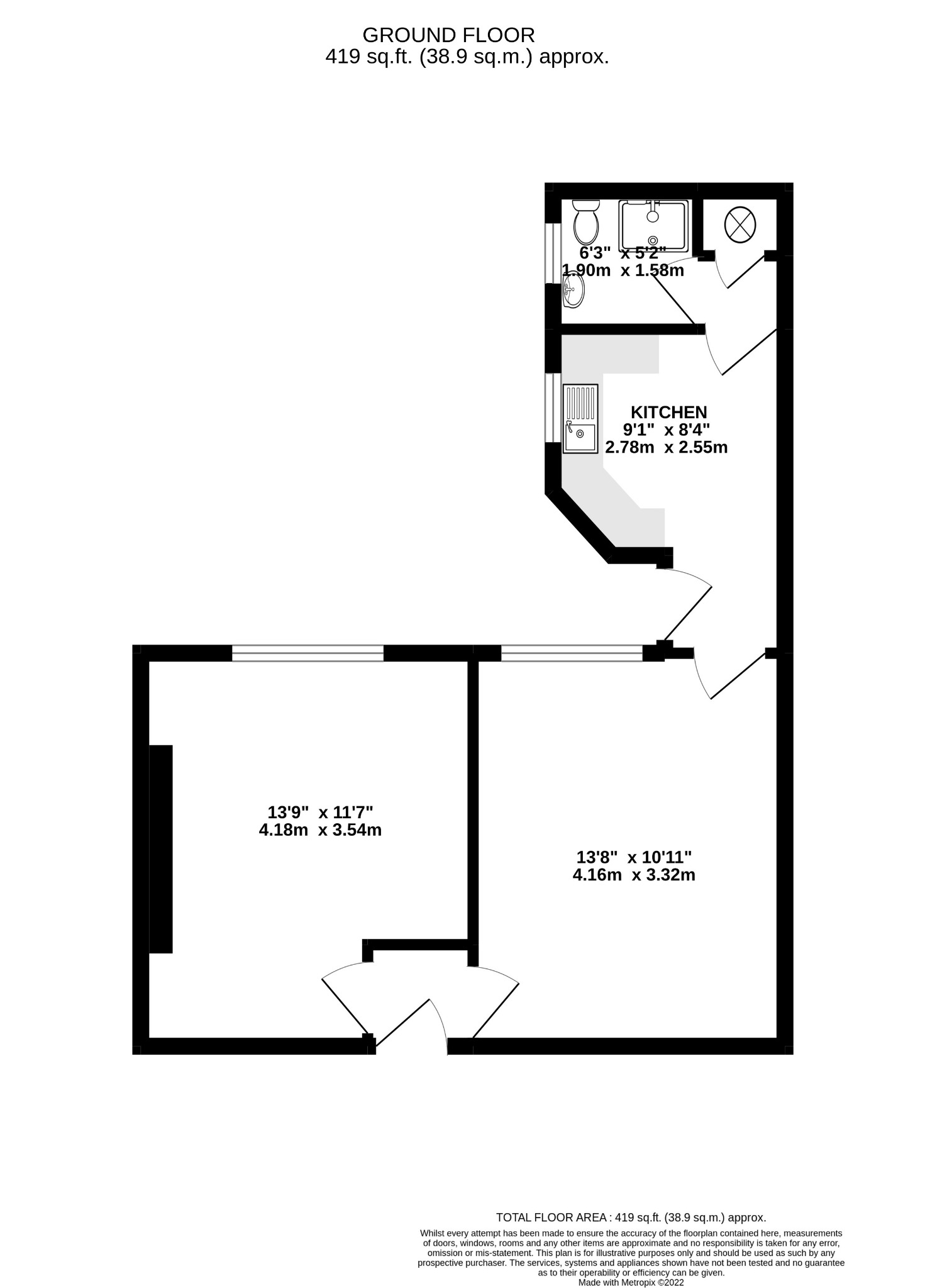 32  Flat 2, Hartington Street, Derby floorplan