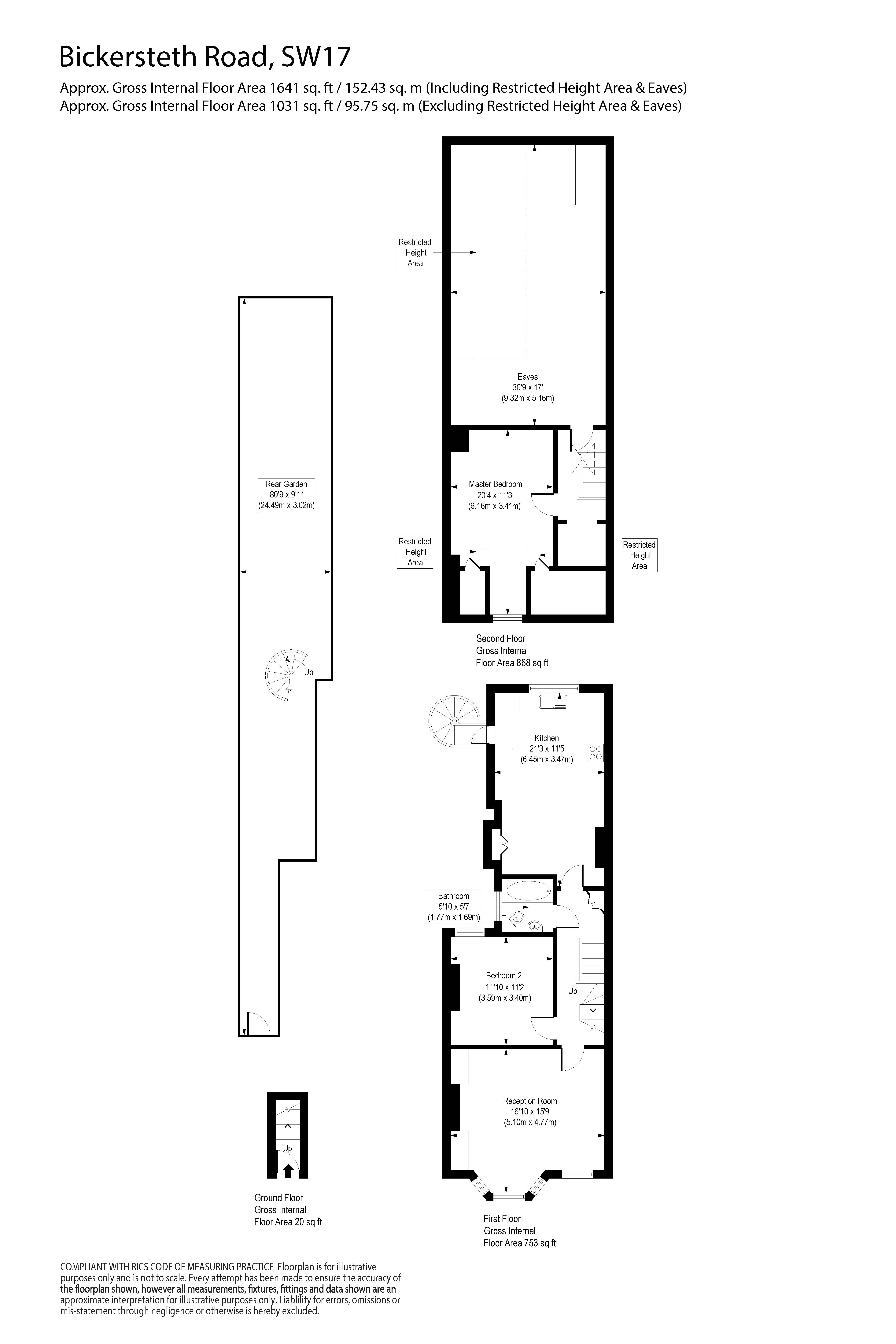 1A, Bickersteth Road, London floorplan