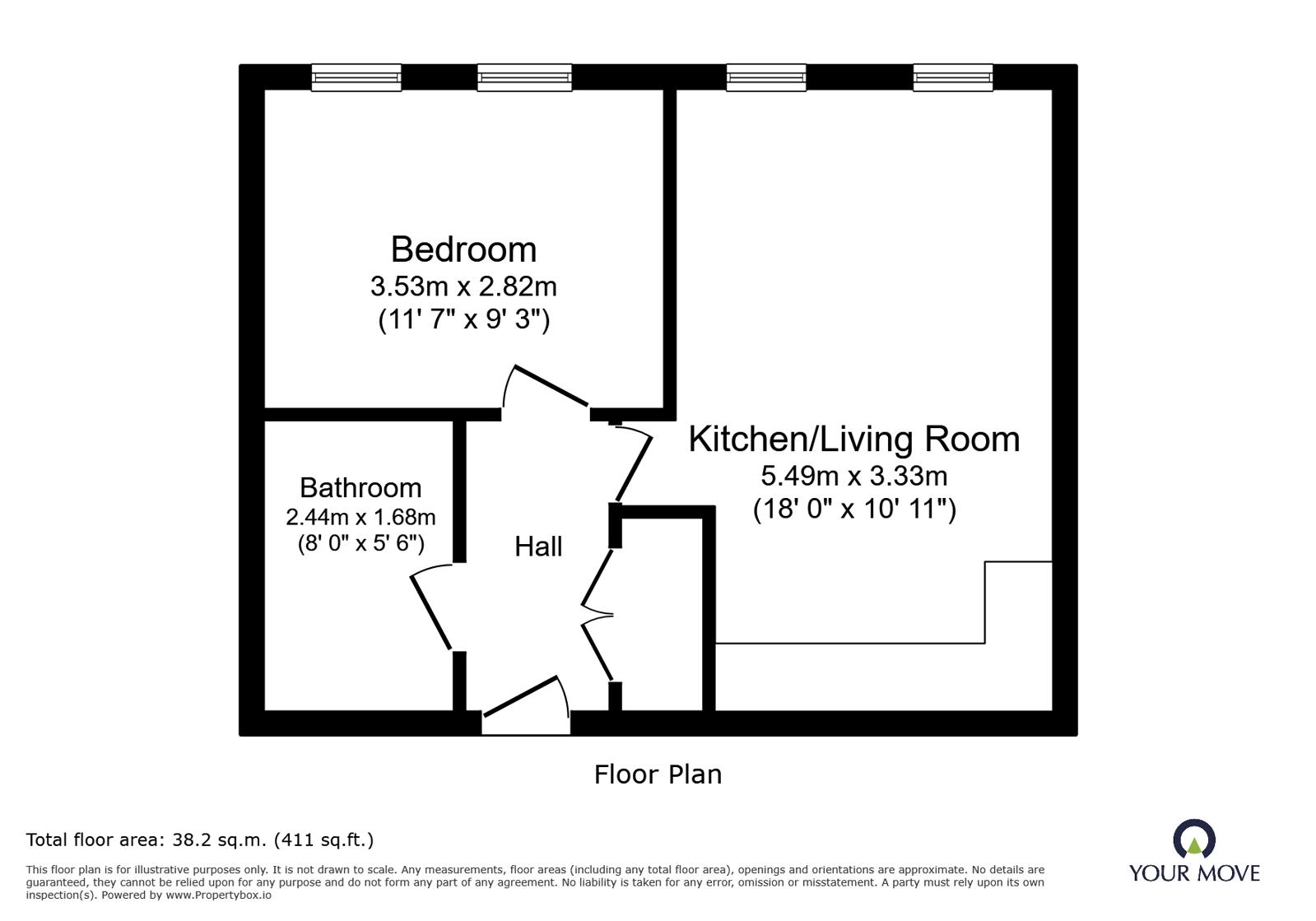 Flat 25, 6, London Street, The Crown floorplan