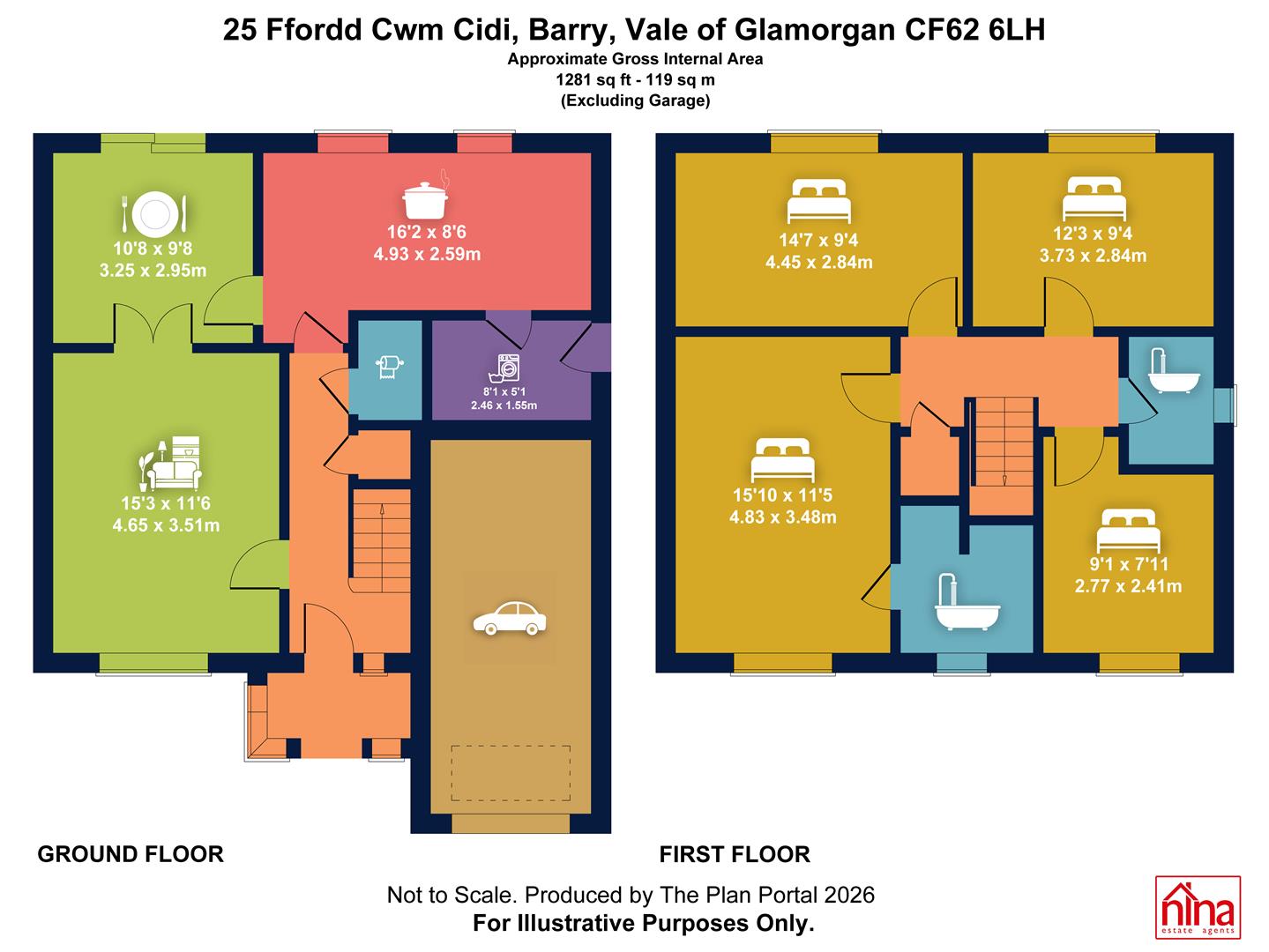 25, Ffordd Cwm Cidi, Barry floorplan