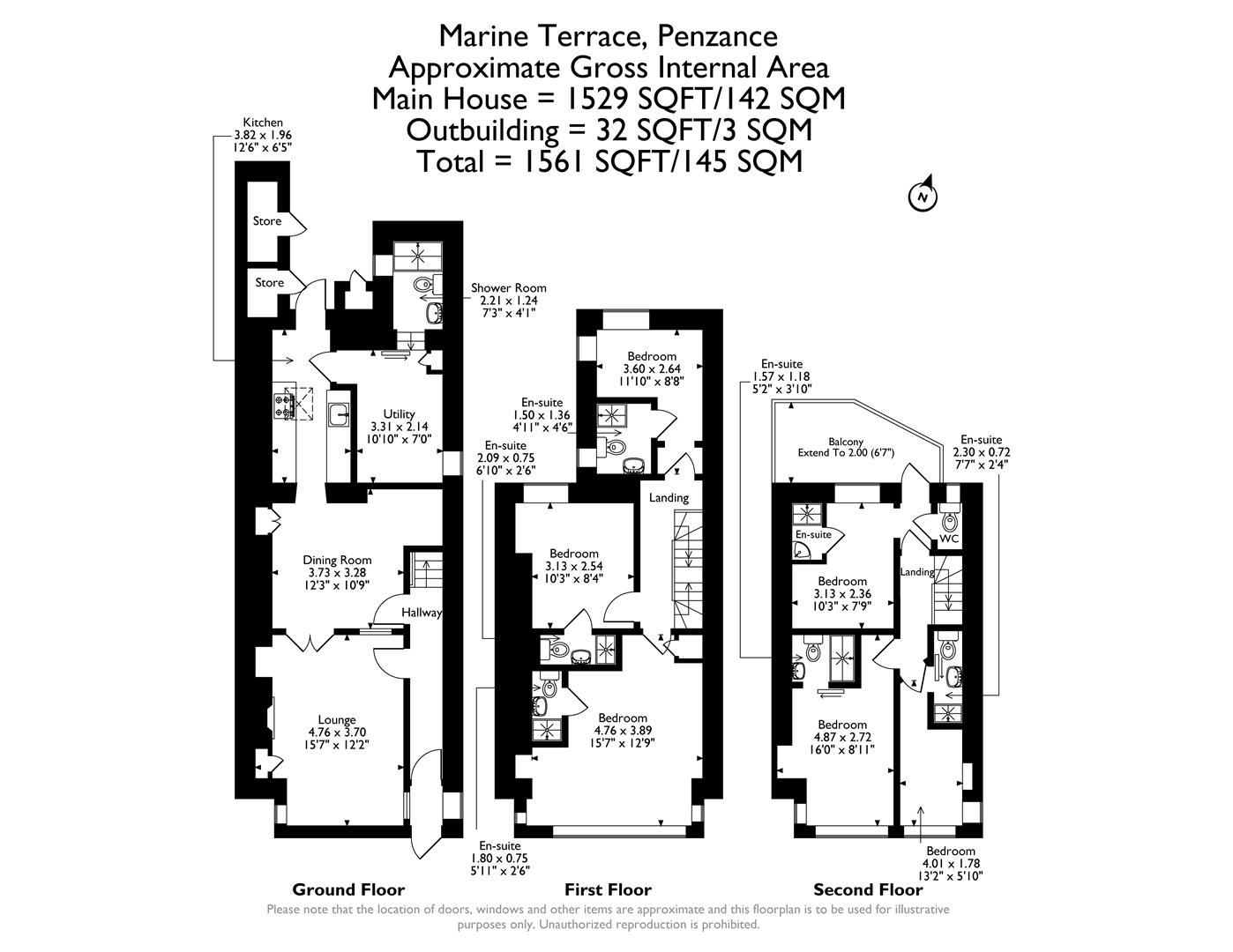 17, Marine Terrace, Penzance floorplan