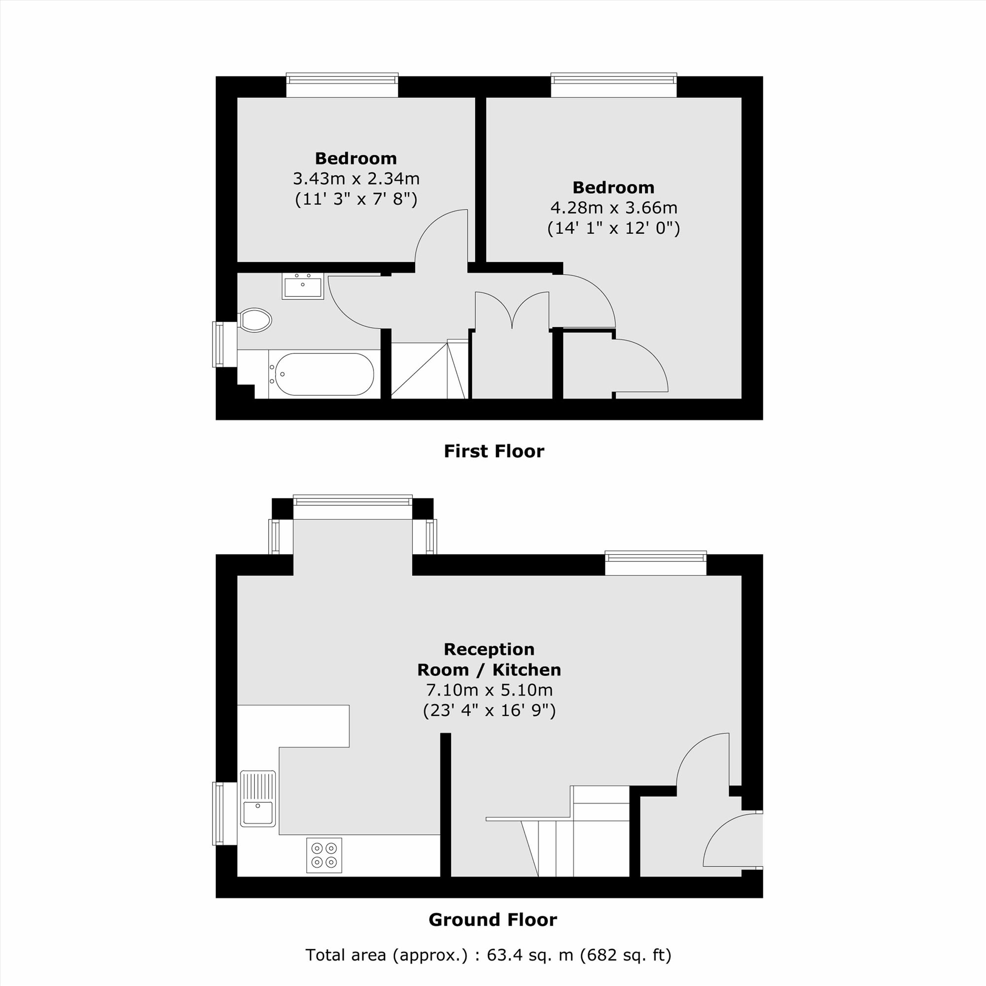 Flat 2, Regency Court, Kingston Road, Teddington floorplan