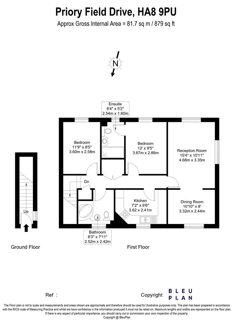 62, Priory Field Drive, Edgware floorplan