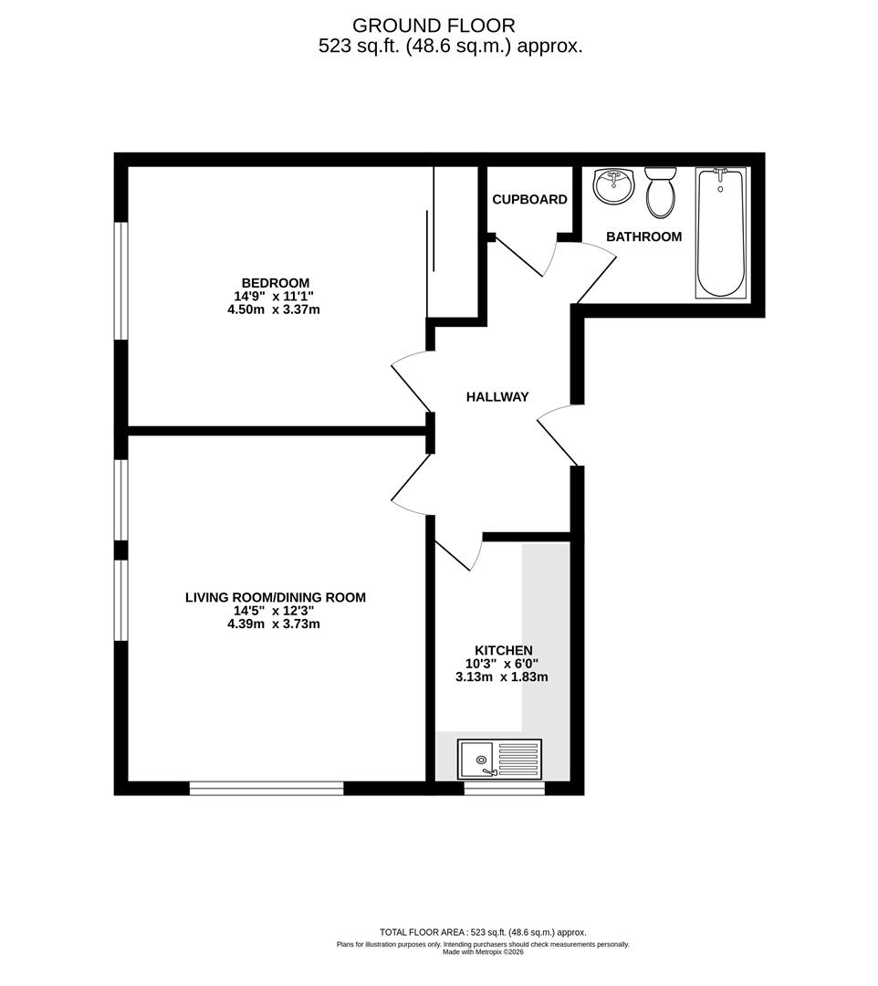 Flat 10, Arundel Court, West Street, Burgess Hill floorplan