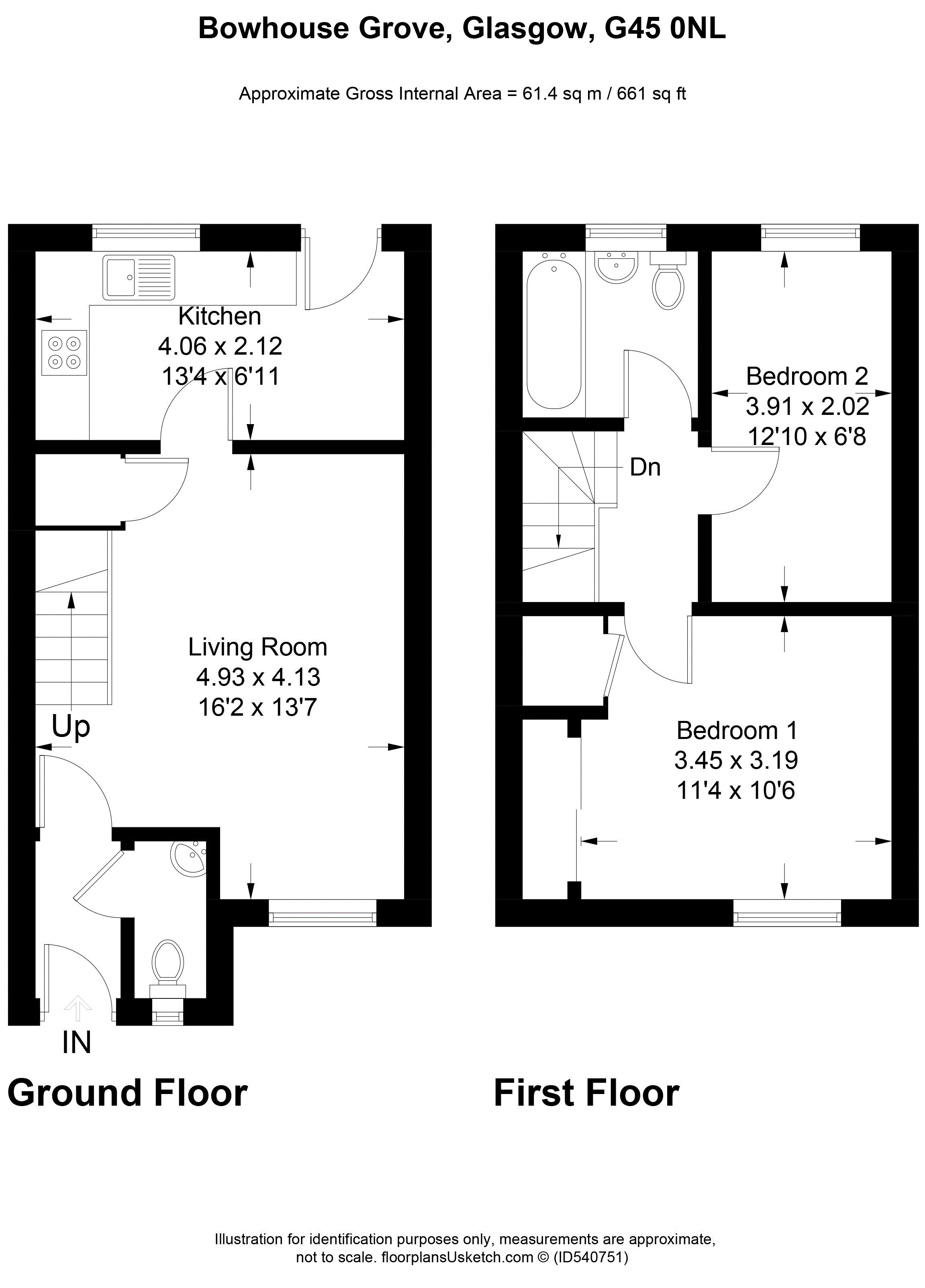 2 Bedrooms Terraced house for sale in Bowhouse Grove, Croftfoot, Glasgow G45