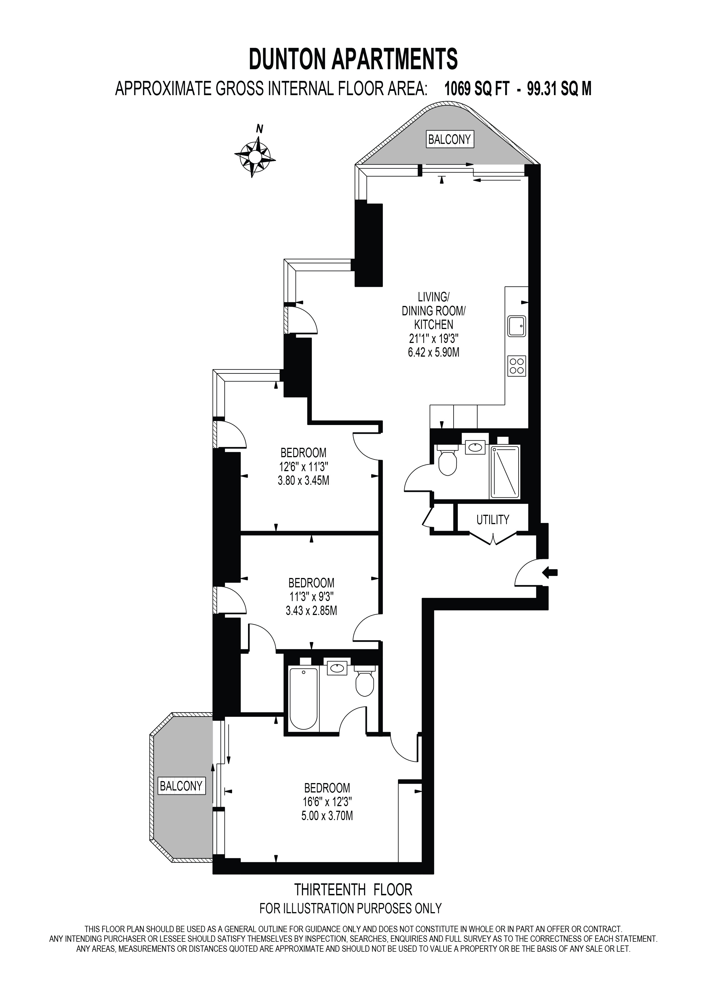 1301 Dunton Apartments 1, Brigadier Walk, London floorplan