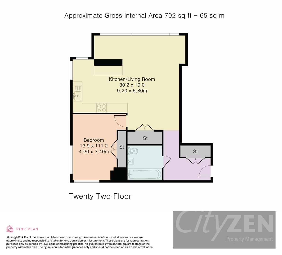 125, Valencia Tower, 3 Bollinder Place, London floorplan