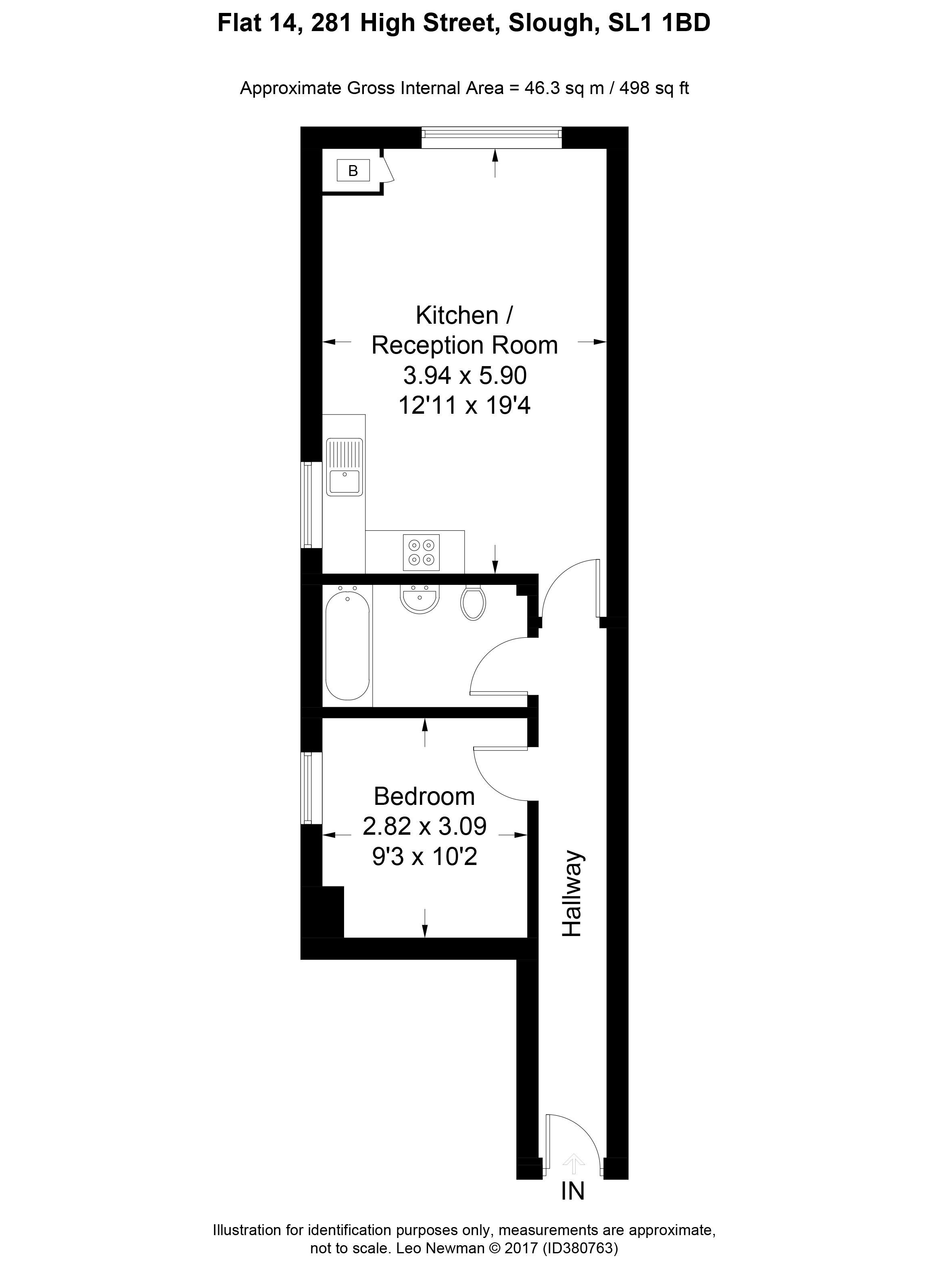 1 Bedrooms Flat to rent in High Street, Slough SL1