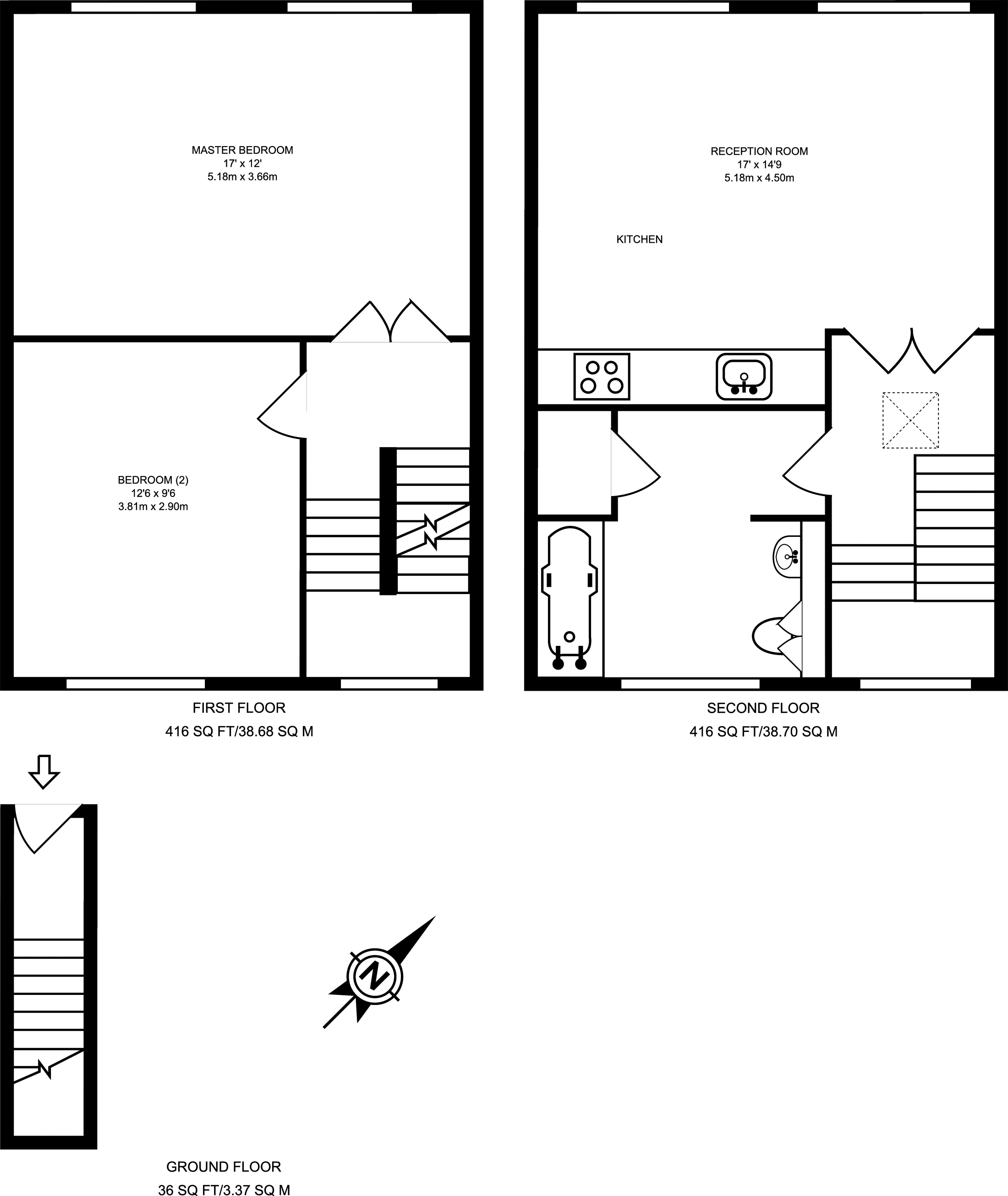 2 Bedrooms Maisonette to rent in Shakespeare Road, Herne Hill SE24