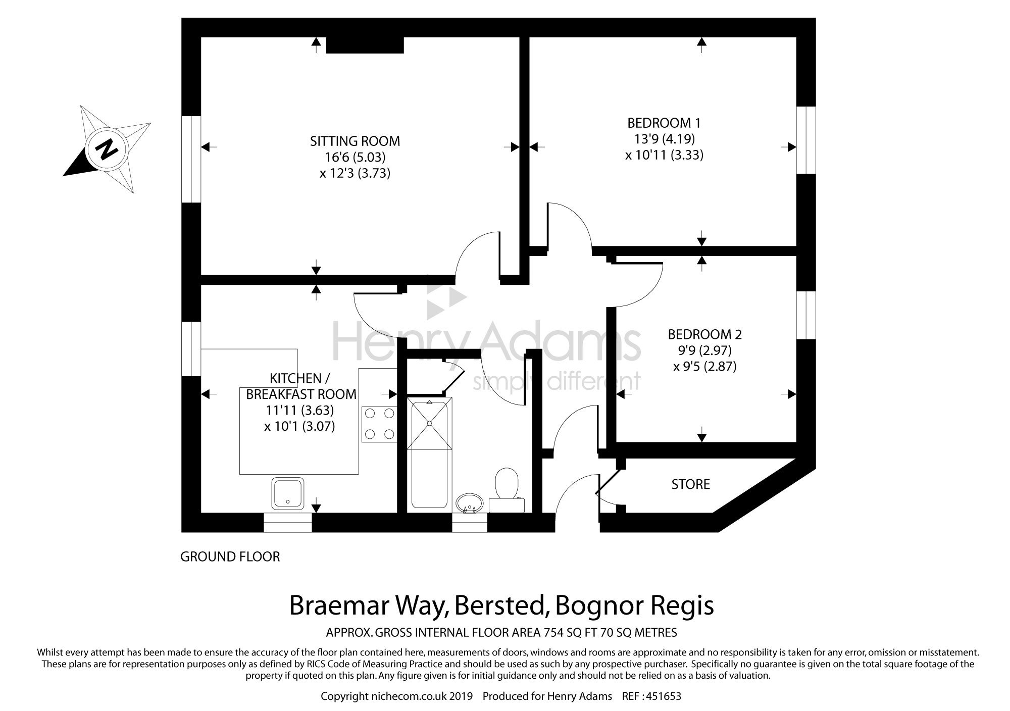 2 Bedrooms Flat for sale in Braemar Way, Bersted, Bognor Regis PO21