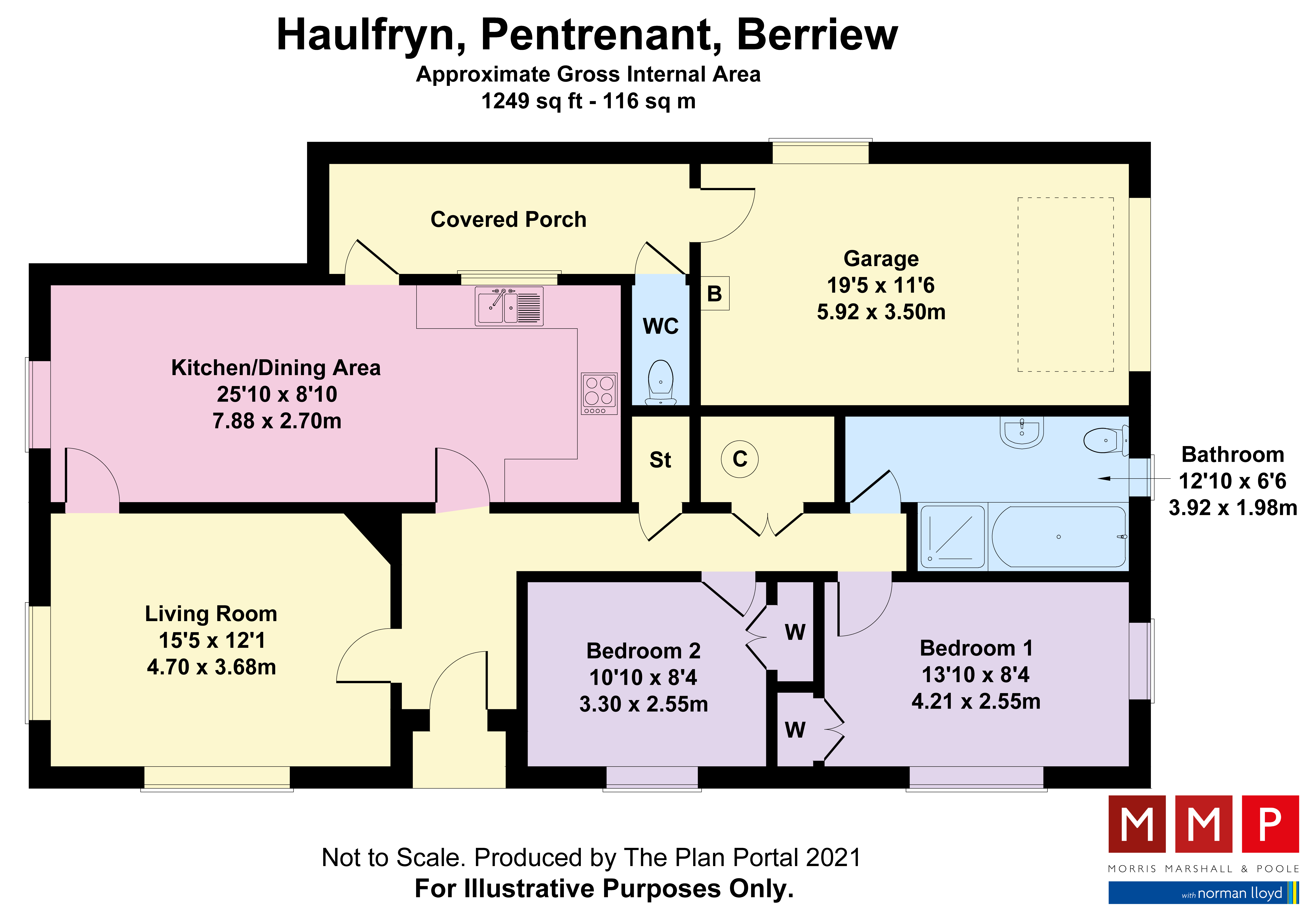 Pentre Llifior, Berriew, Welshpool, Powys SY21, 2 bedroom bungalow for sale 62735356