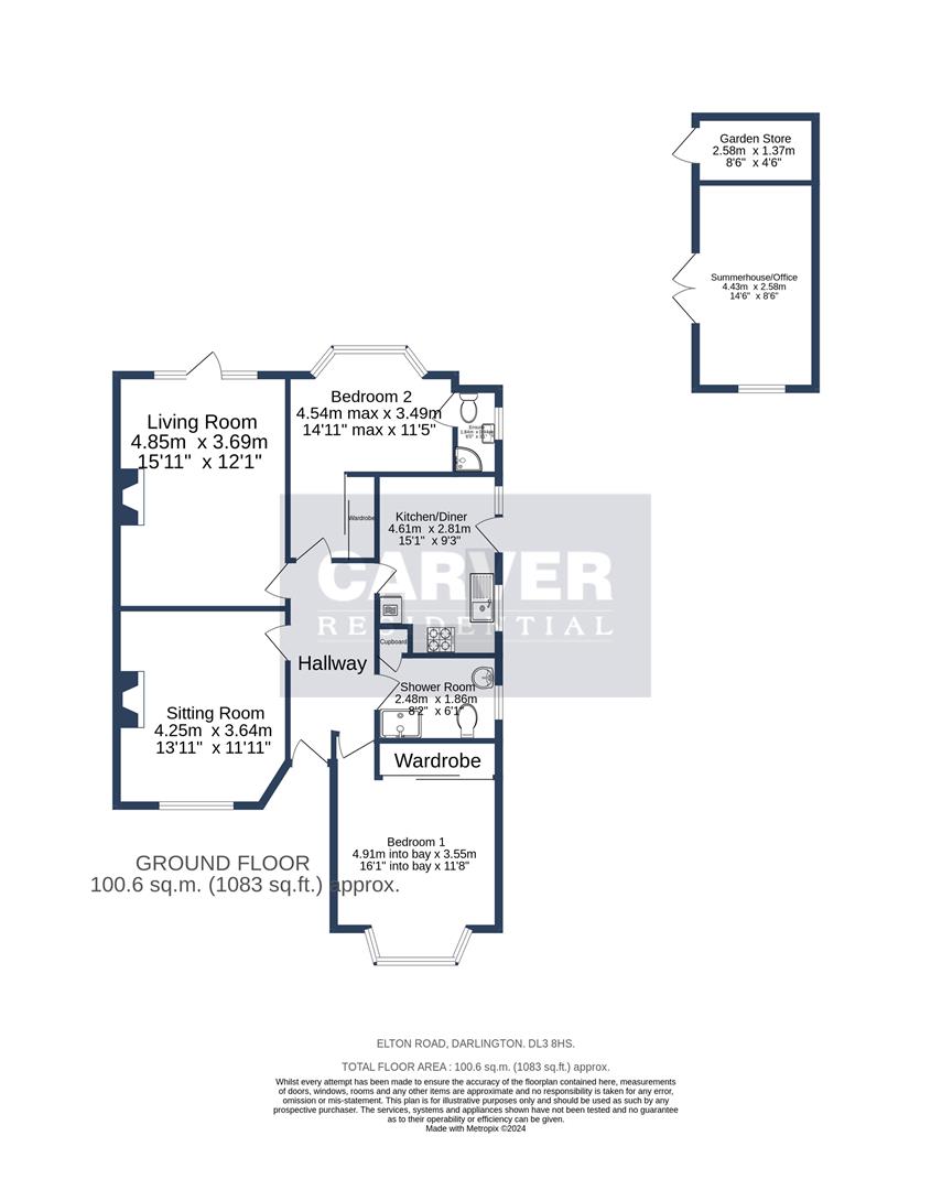 Elton Road, Darlington DL3, 3 bedroom semidetached bungalow for sale