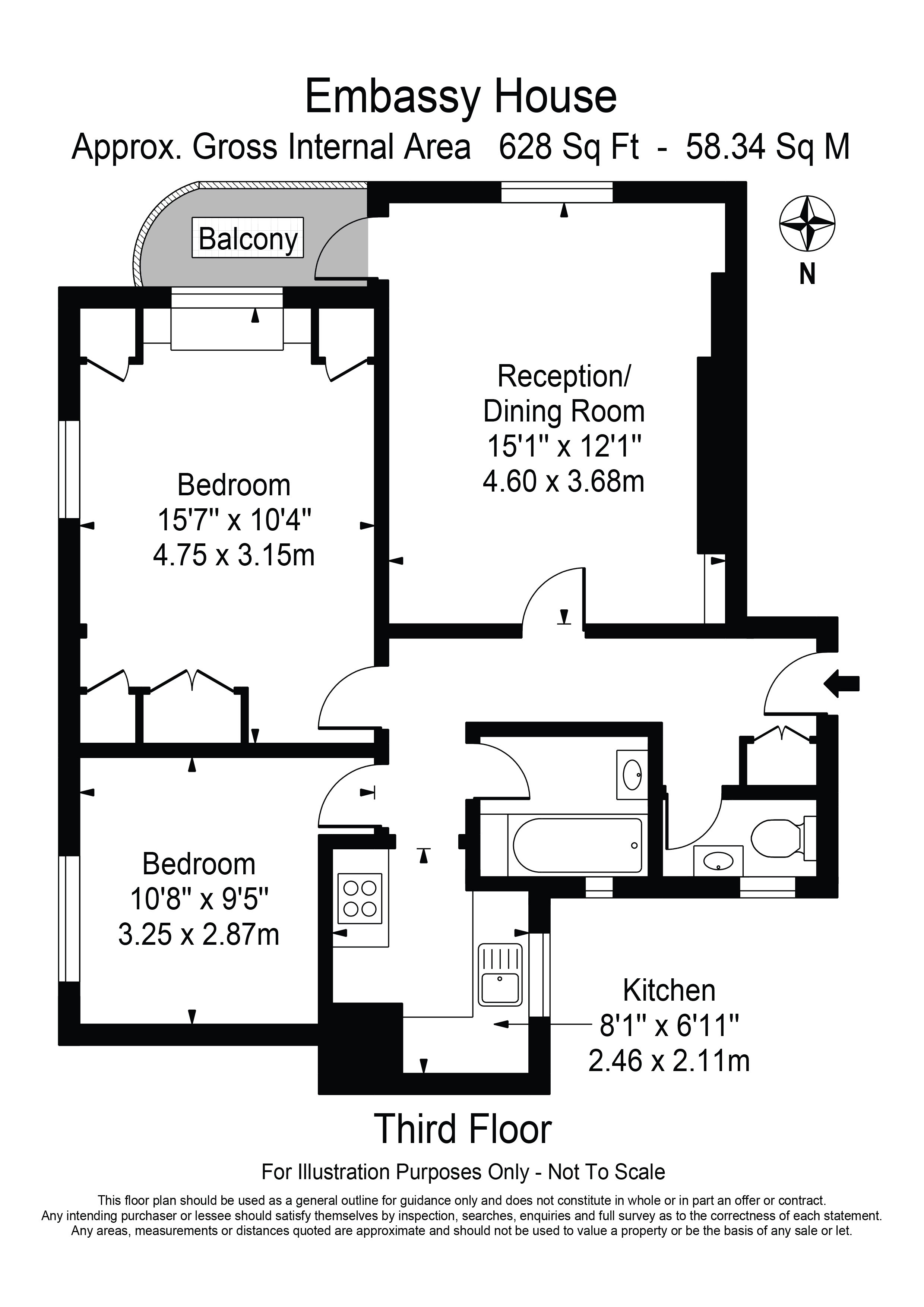 Flat 49, Embassy House, West End Lane, LONDON floorplan