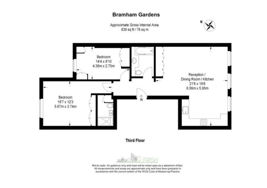 2 Bedrooms Flat to rent in Bramham Gardens, London SW5