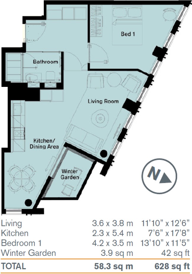1 Bedrooms Flat for sale in Central St. Giles Piazza, London WC2H