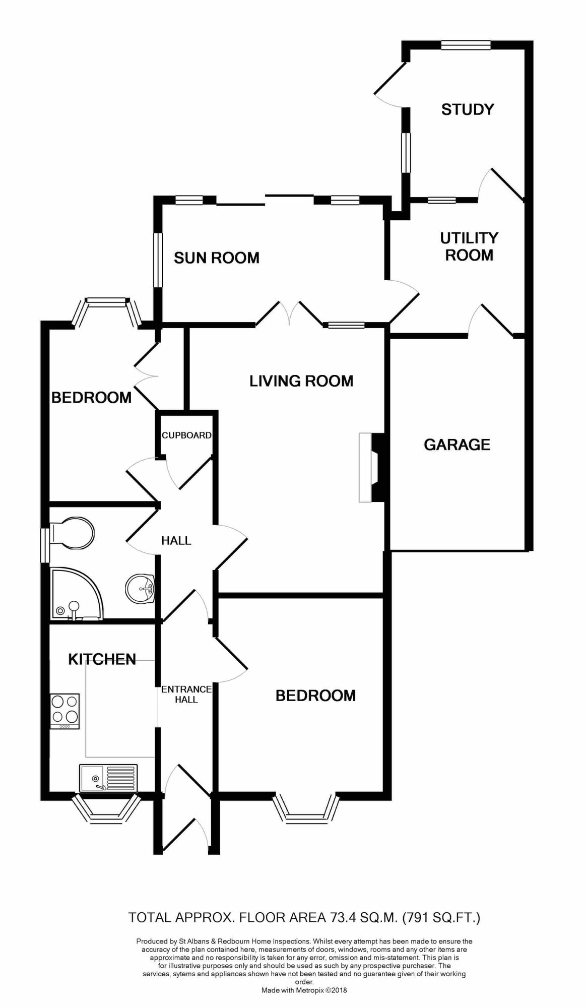 2 Bedrooms Bungalow for sale in Woodlands, Park Street, St. Albans AL2