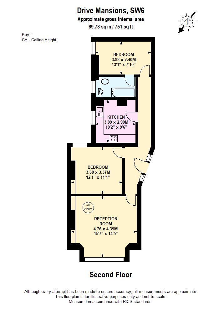 Flat 70, Drive Mansions, Fulham Road, London floorplan
