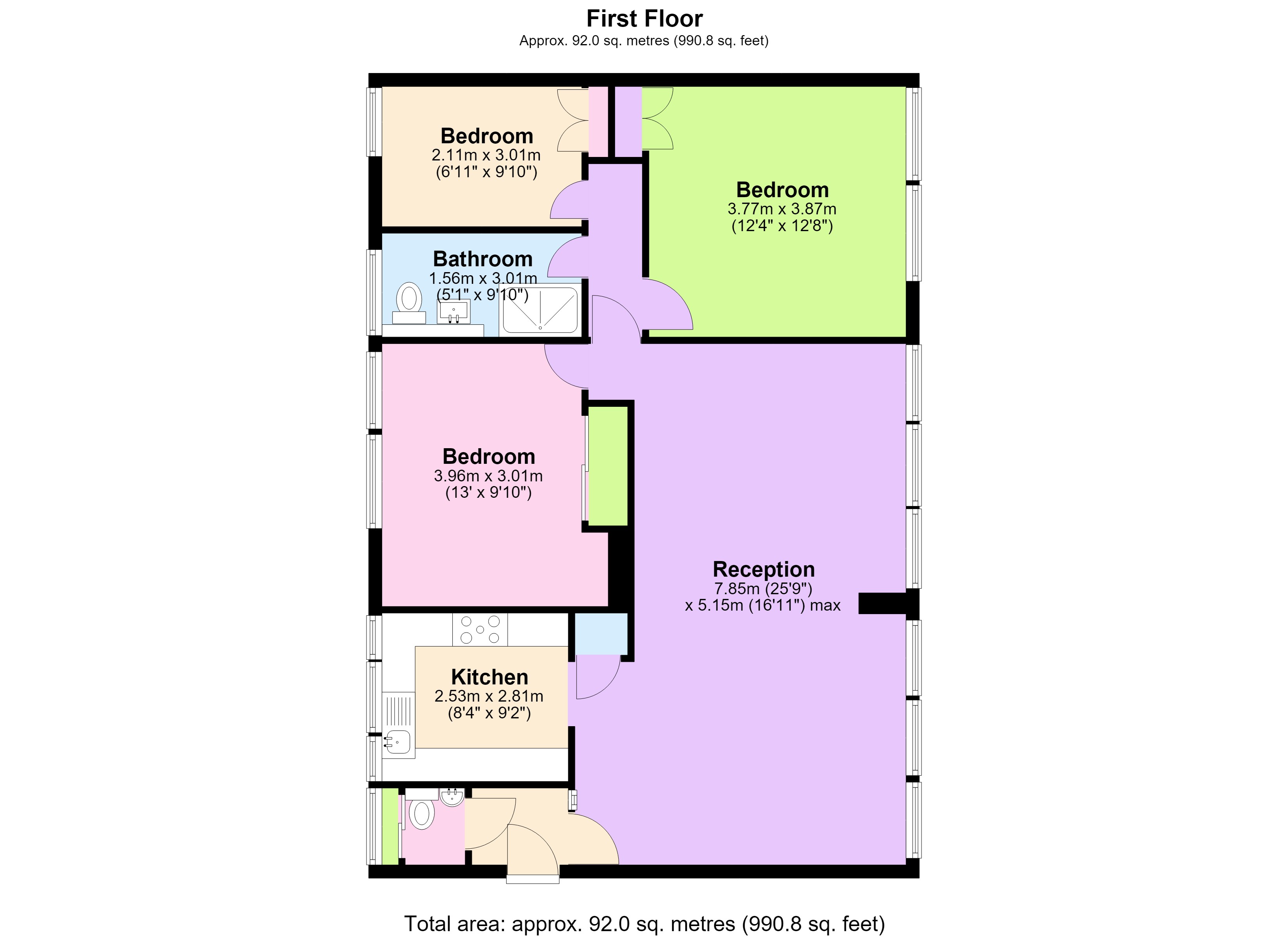 12, The Priory, Blackheath floorplan